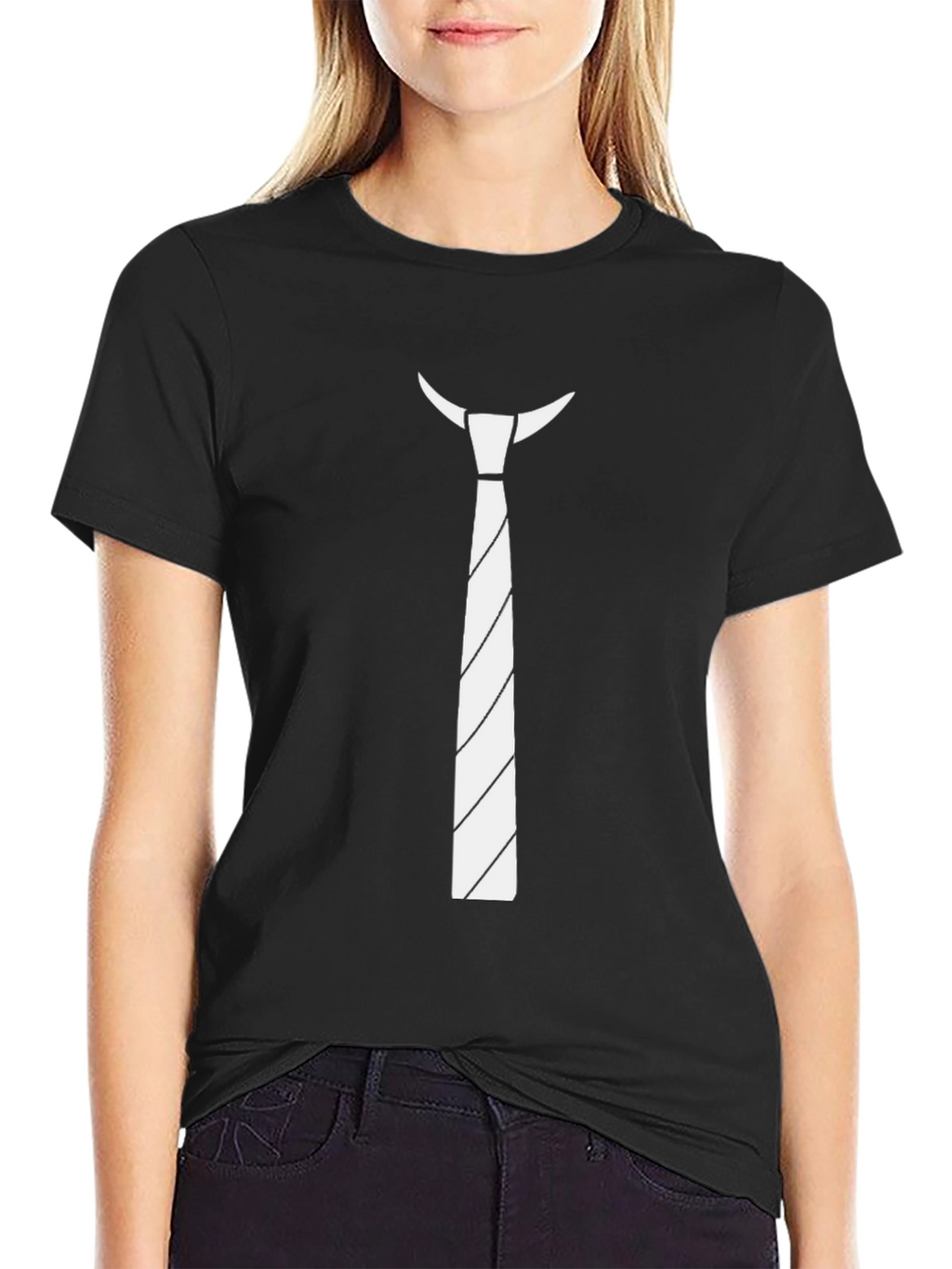 Novelty Tie Print T-Shirt - Funny Casual Wear