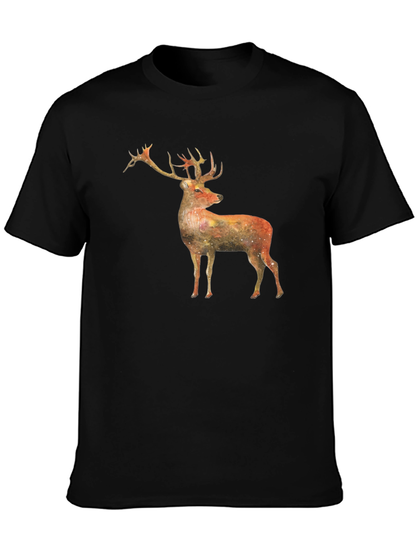 Stag Galaxy T-Shirt - Black Graphic Tee