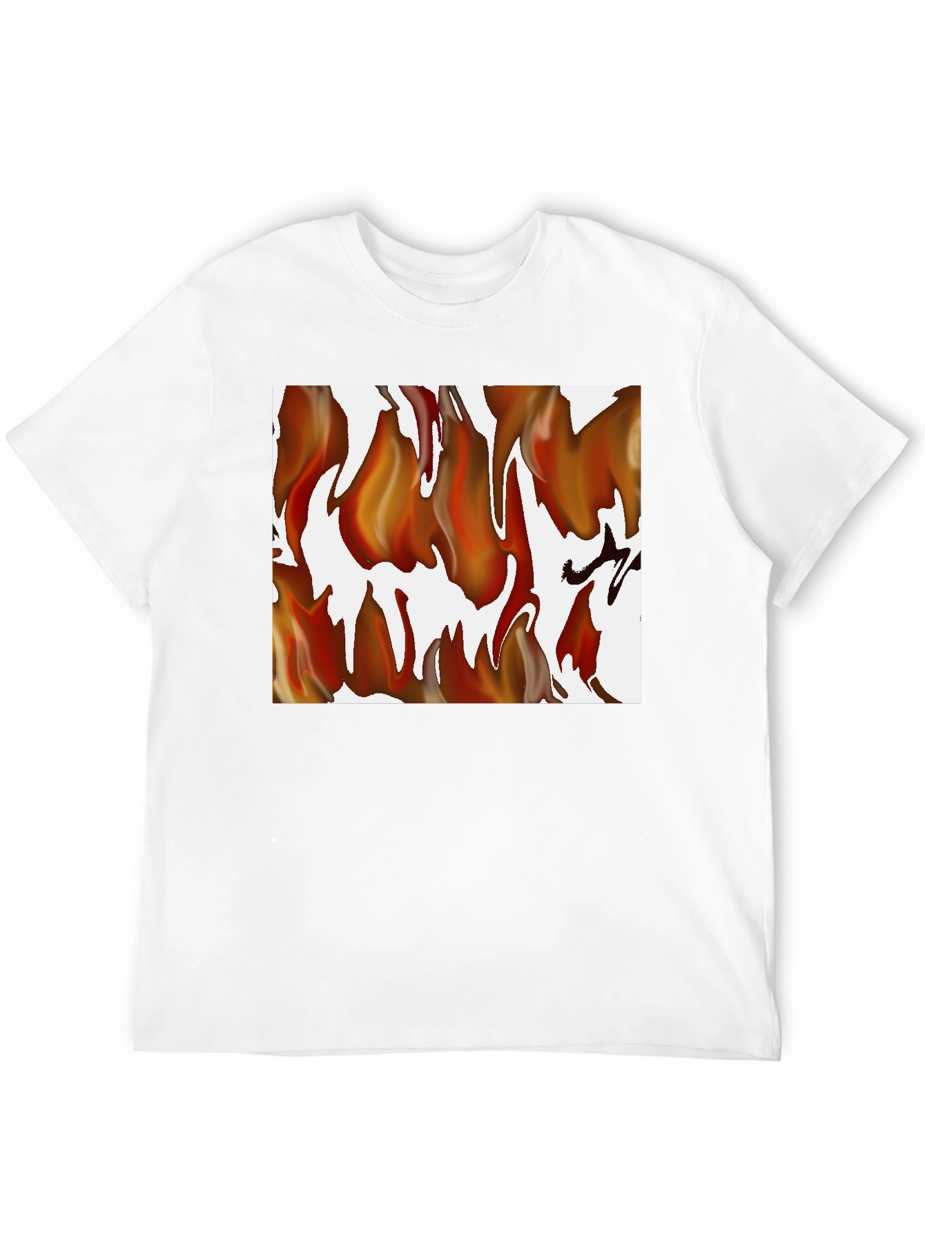 Fiery Flames Graphic Print Black T-Shirt