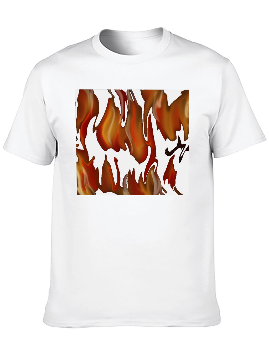 Fiery Flames Graphic Print Black T-Shirt