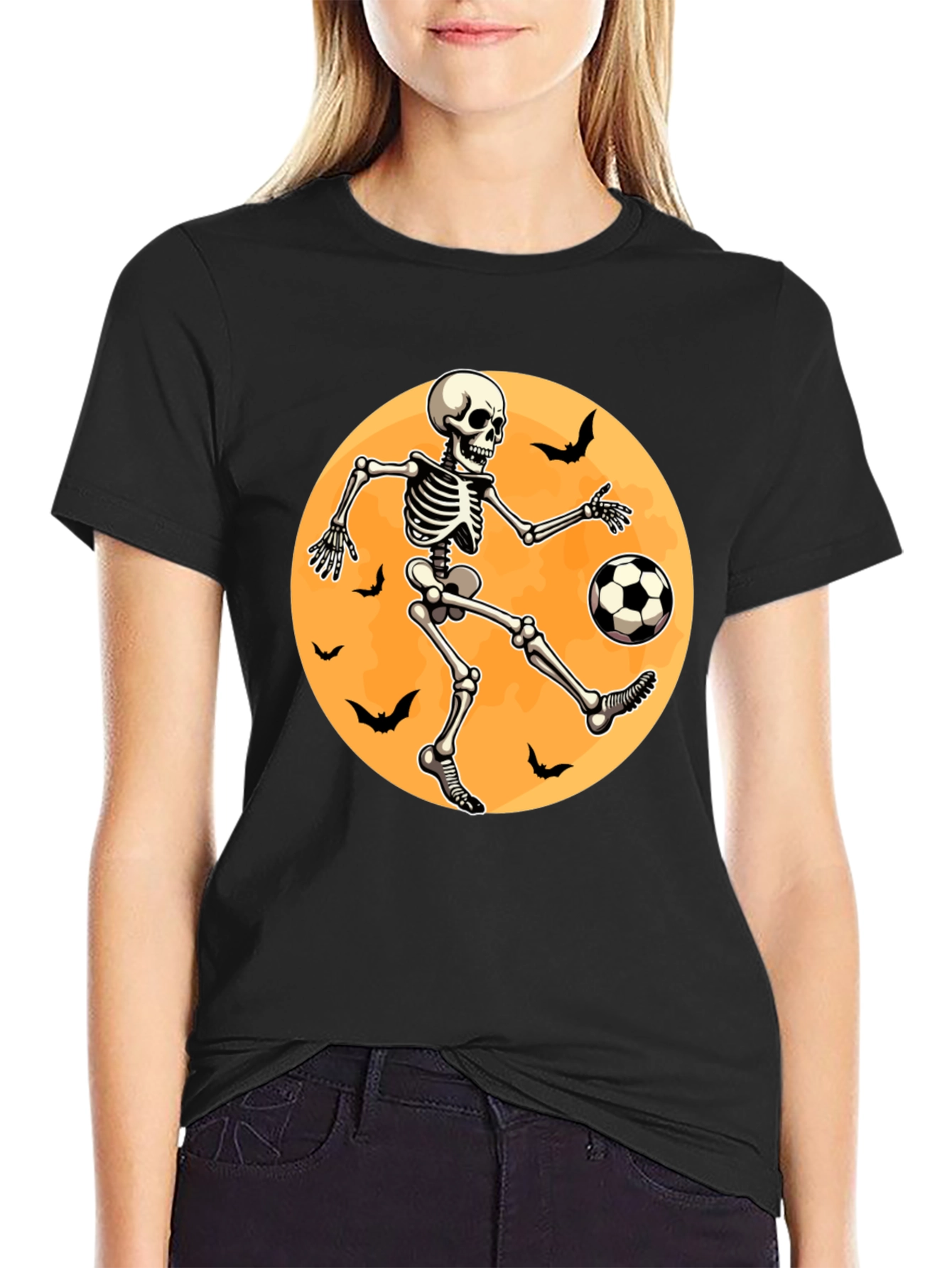 Halloween Skeleton Soccer T-Shirt