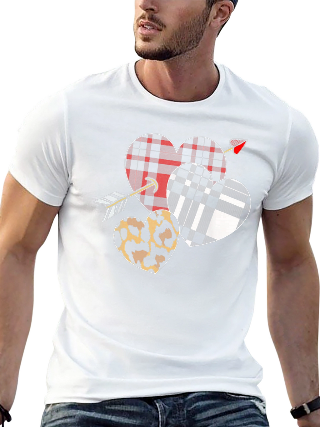 Heart Arrow T-Shirt Valentines Day Black Graphic Tee