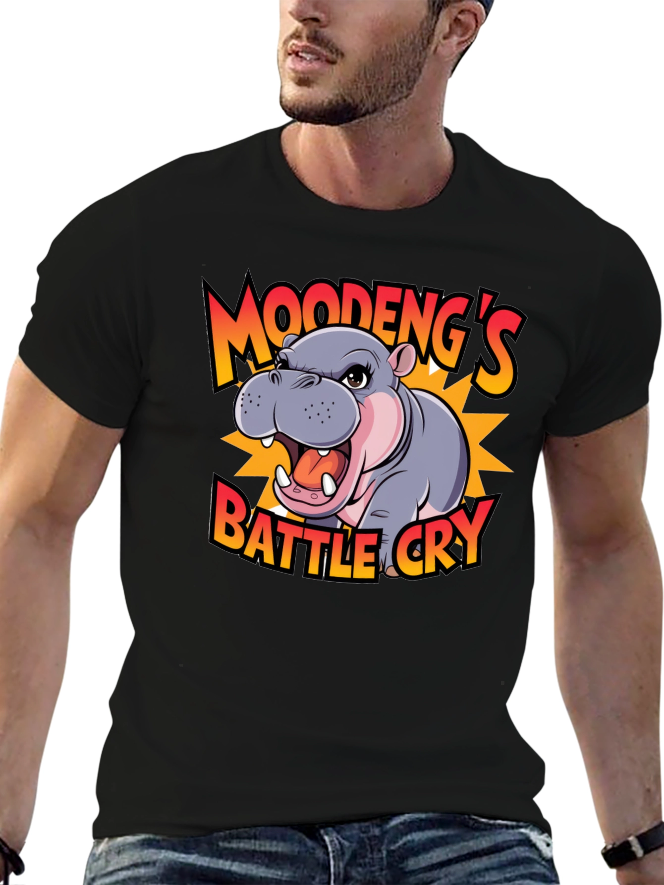Moodengs Battle Cry Graphic Tee - Black