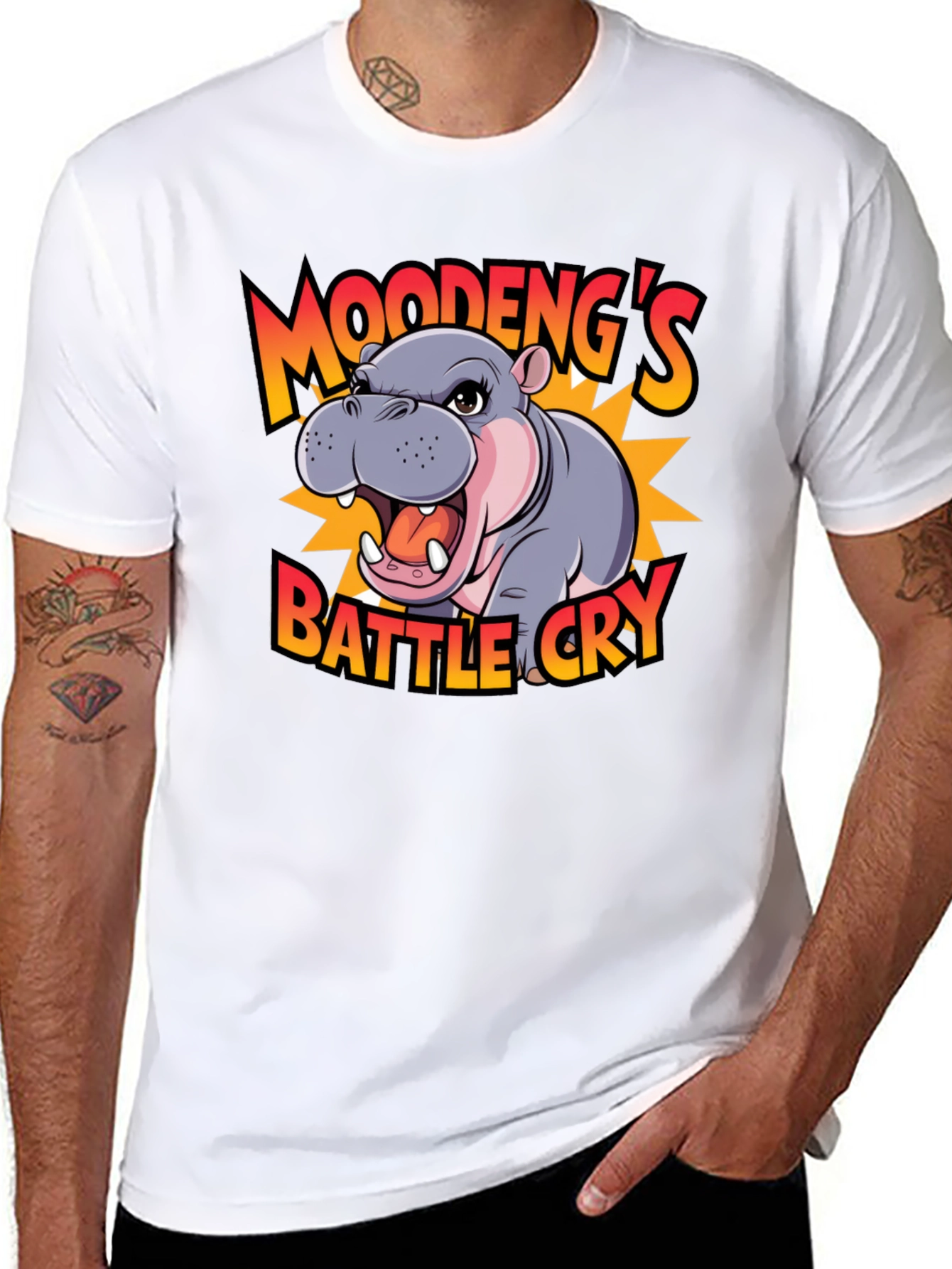 Moodengs Battle Cry Graphic Tee - Black