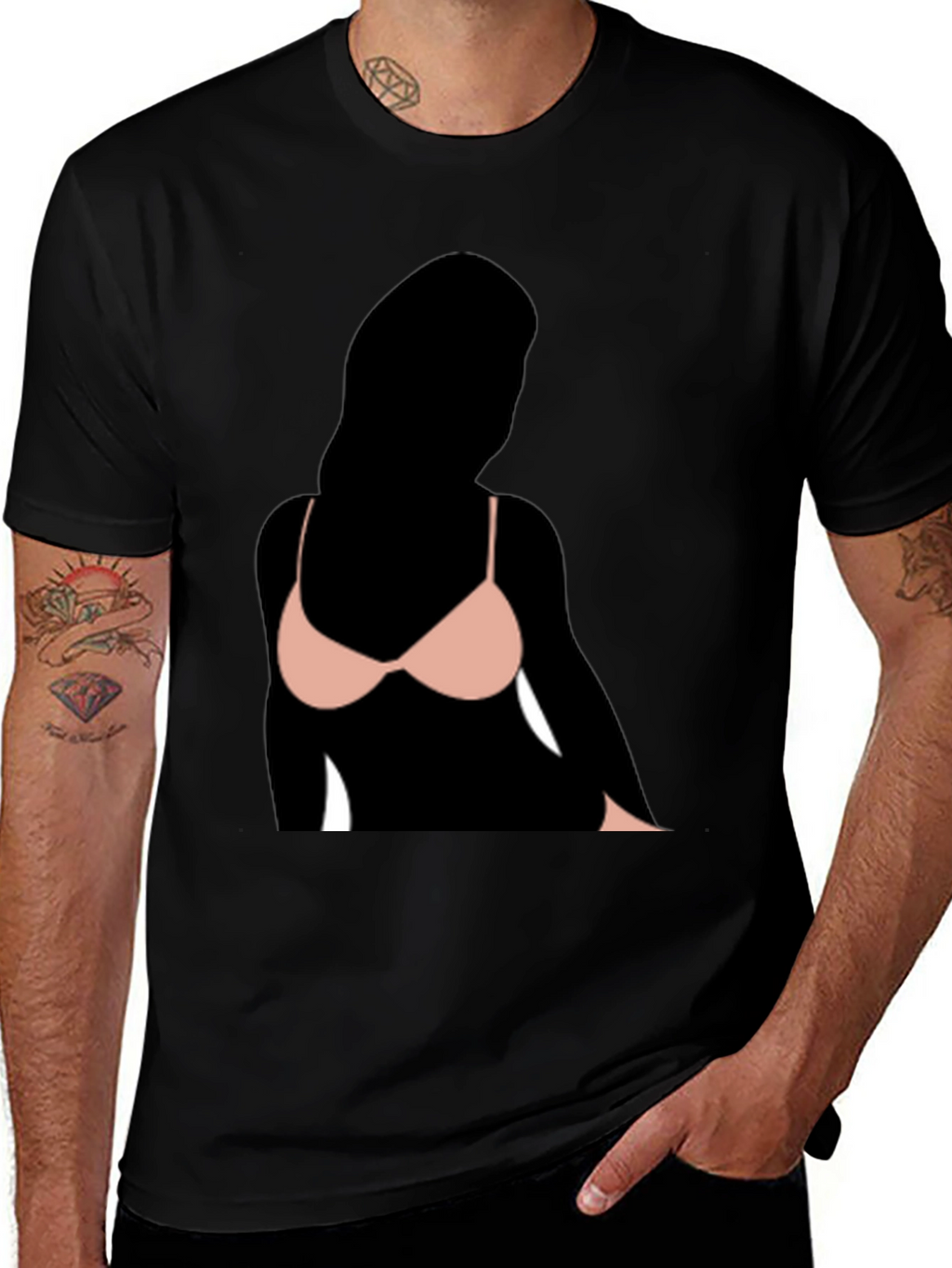 Black T-Shirt with Graphic Print