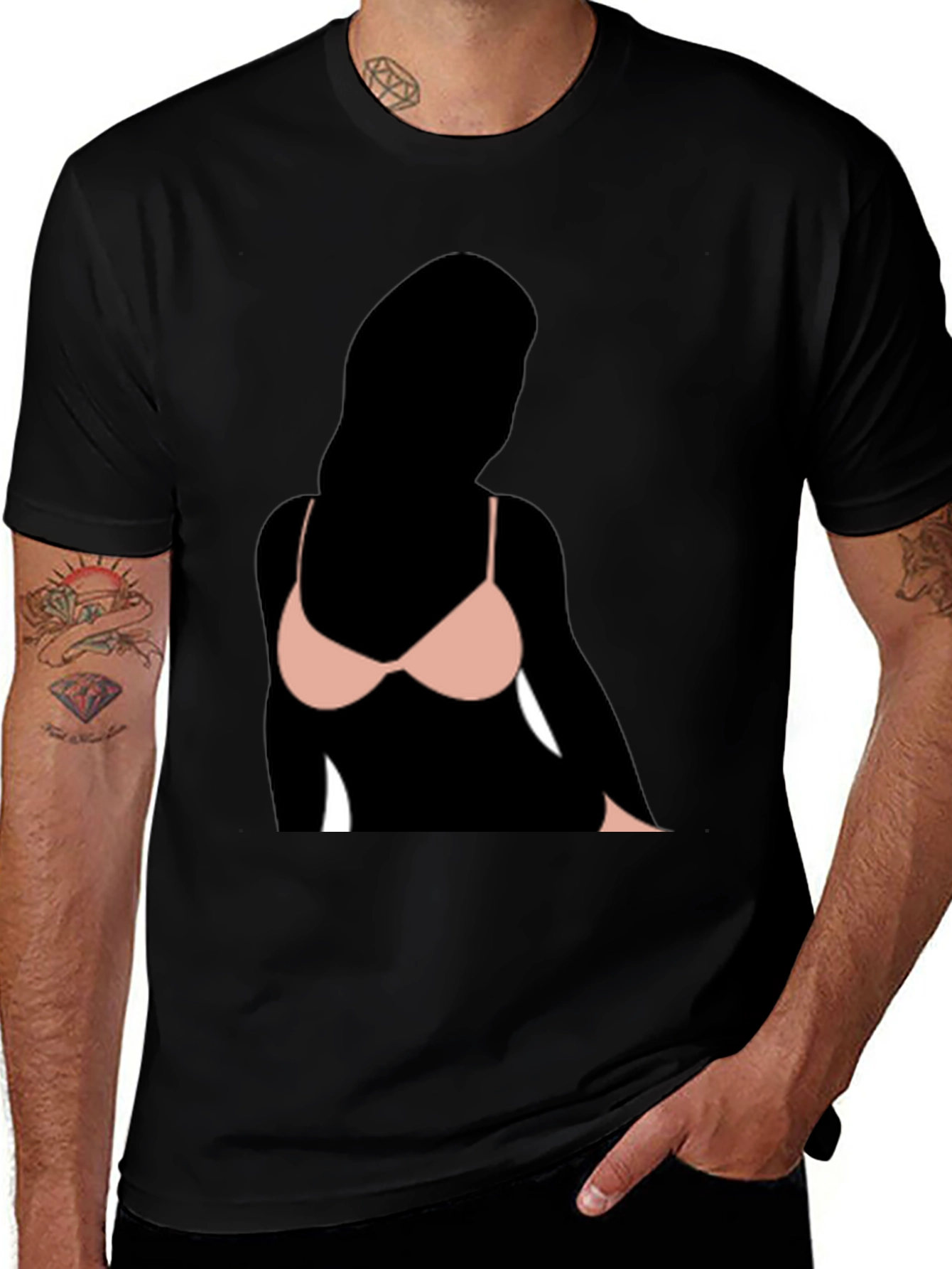 Black T-Shirt with Graphic Print