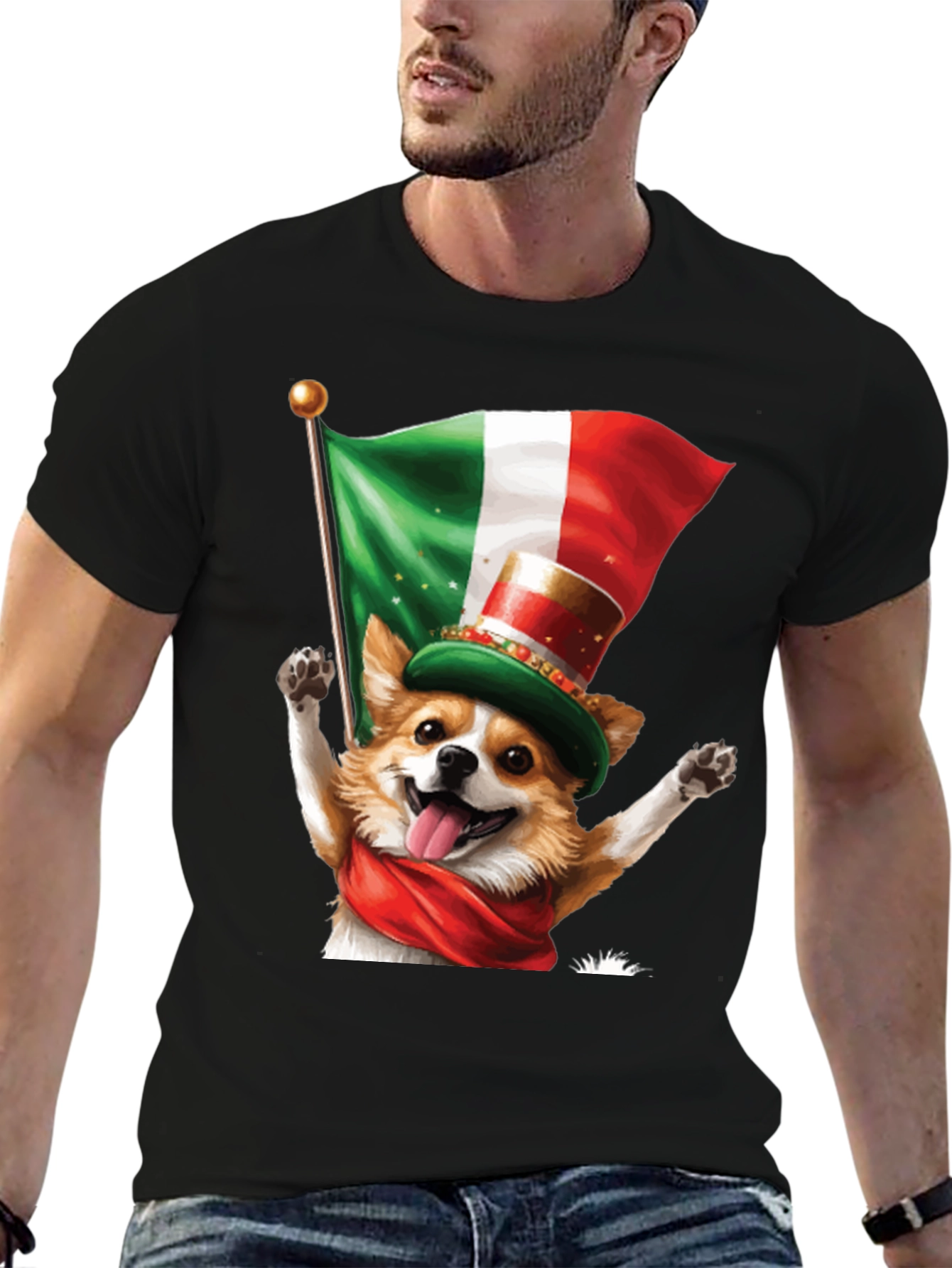 Italian Pride Dog Graphic Tee - St. Patricks Day