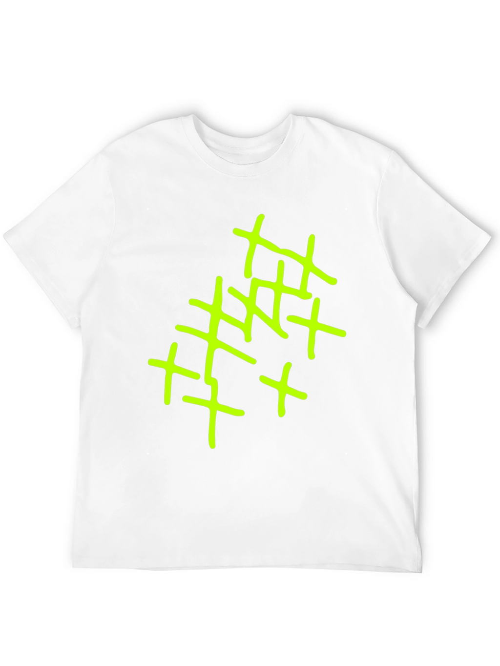 Abstract Cross Design Mens Black T-Shirt