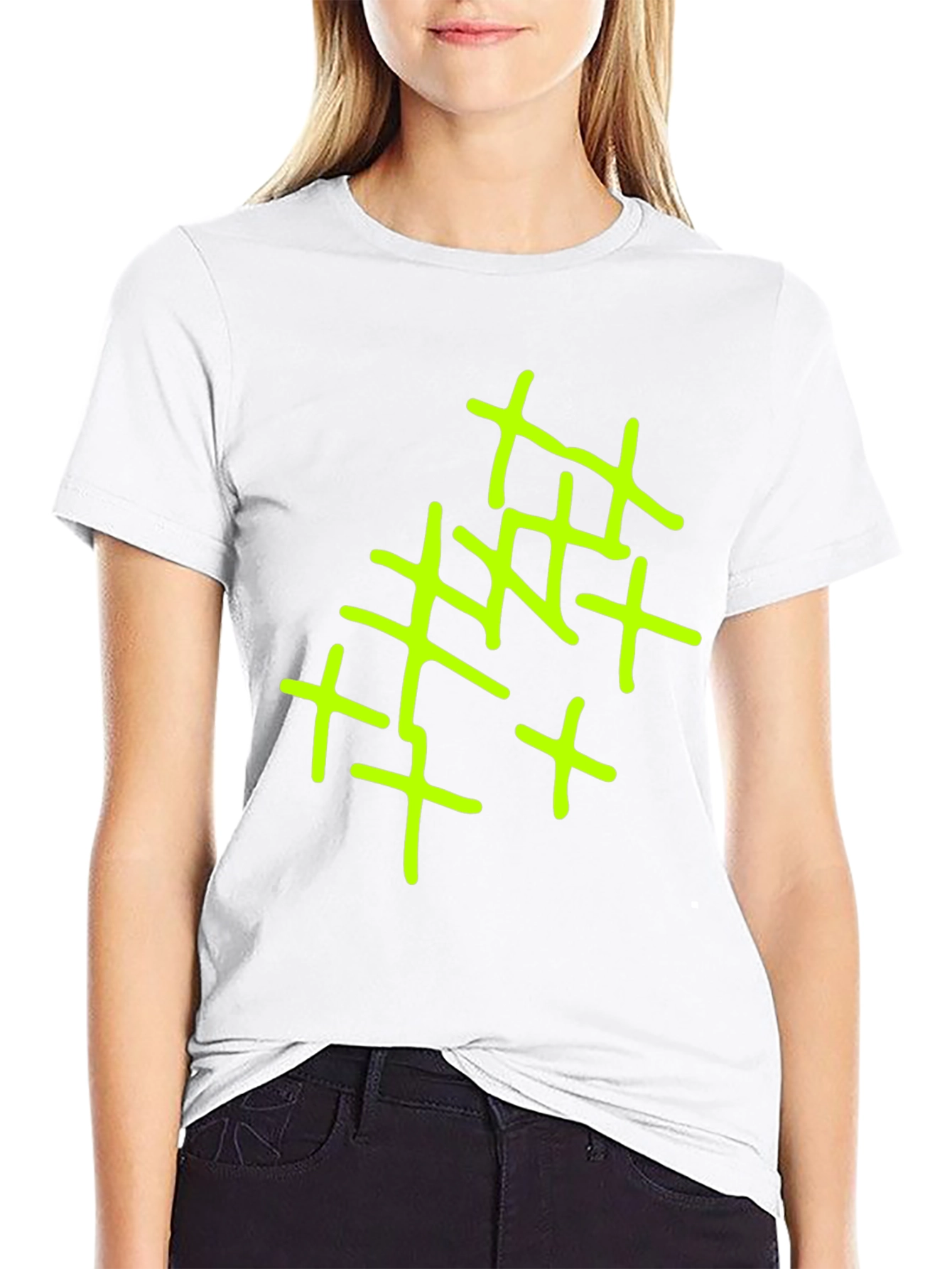 Abstract Cross Design Mens Black T-Shirt