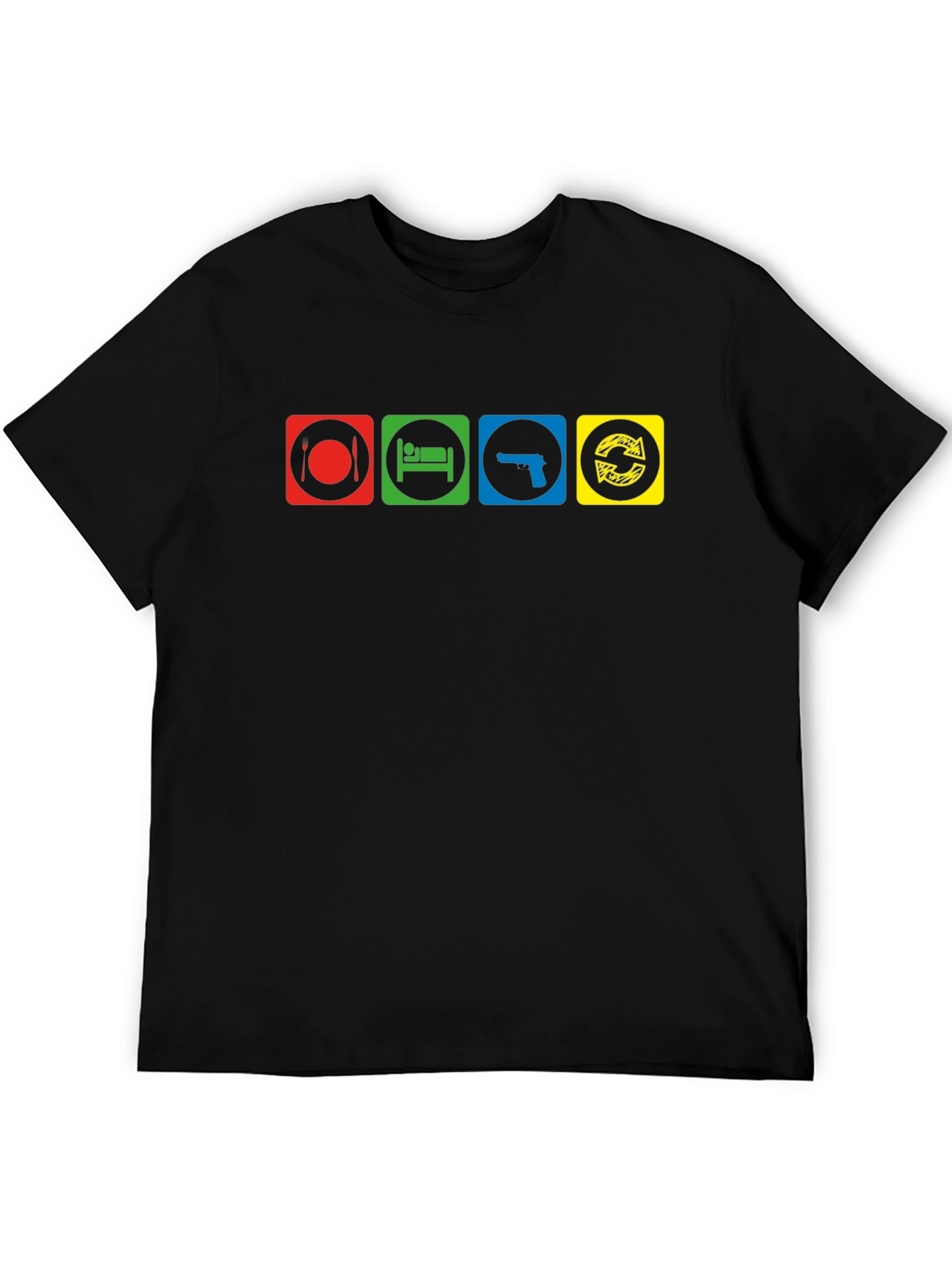 Eat Sleep Gun Repeat Graphic T-Shirt