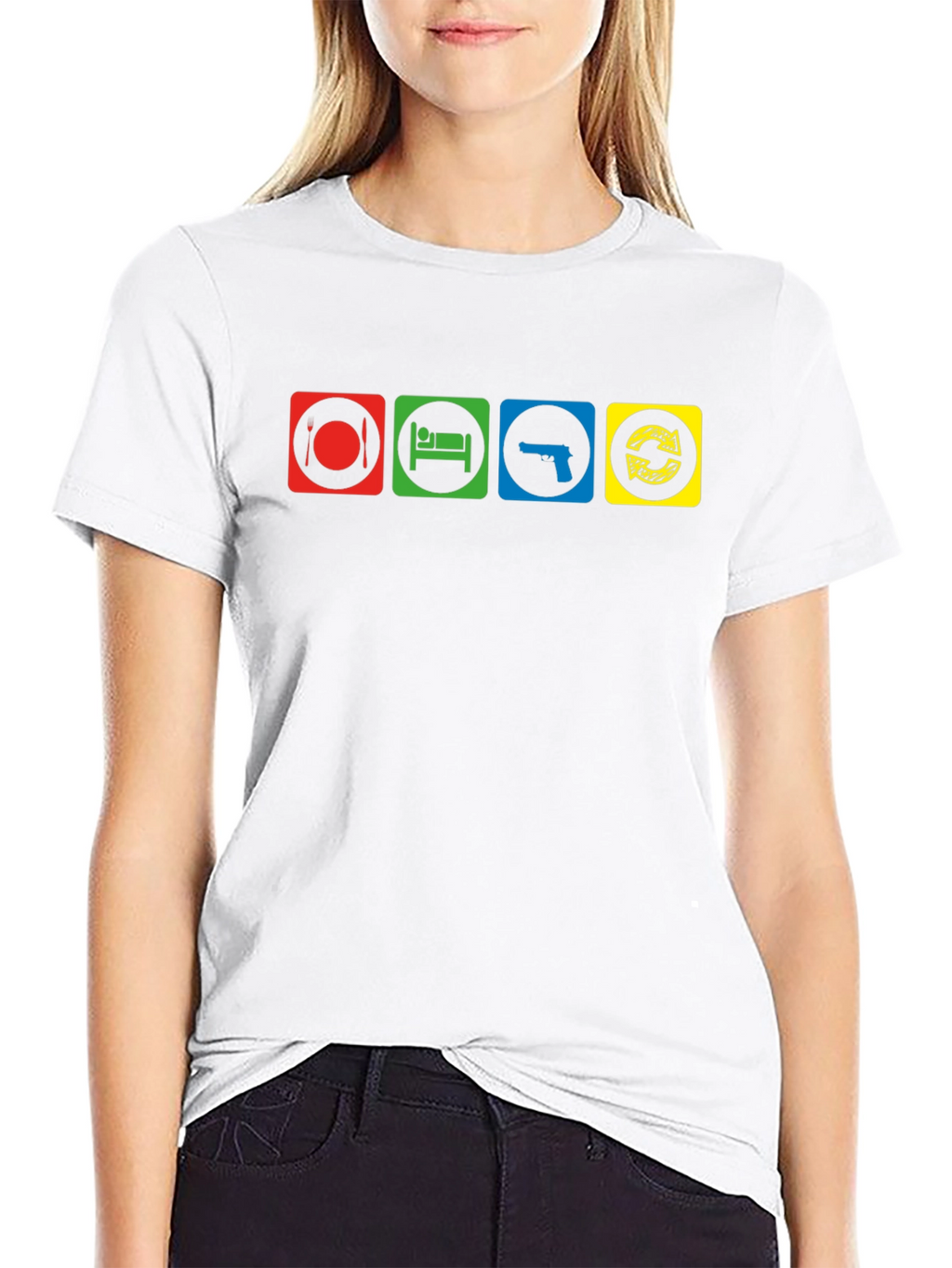 Eat Sleep Gun Repeat Graphic T-Shirt