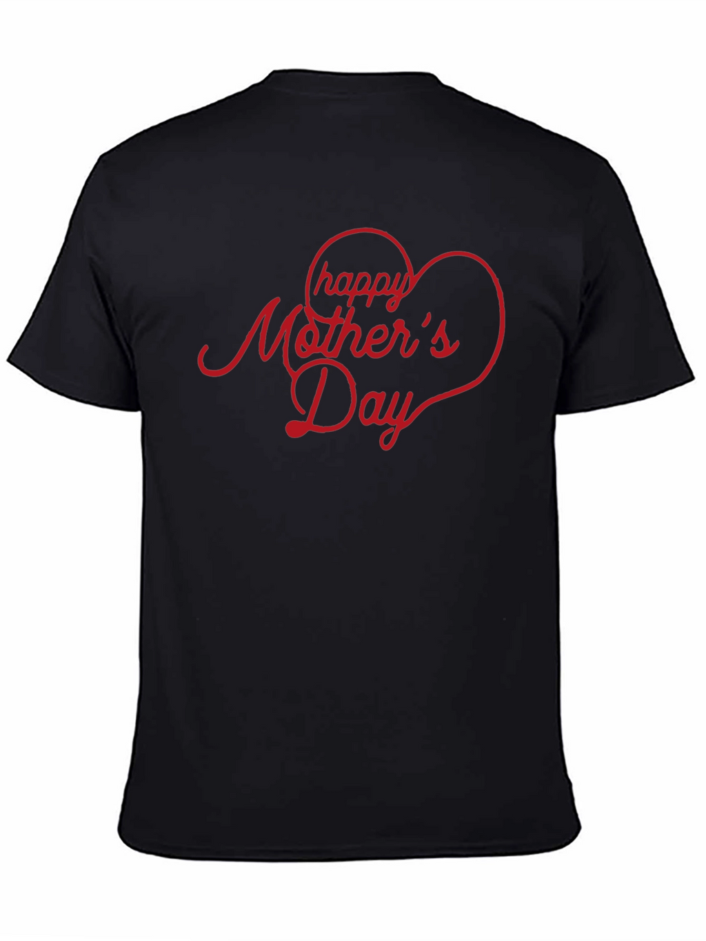 Happy Mothers Day Heart T-Shirt - Black