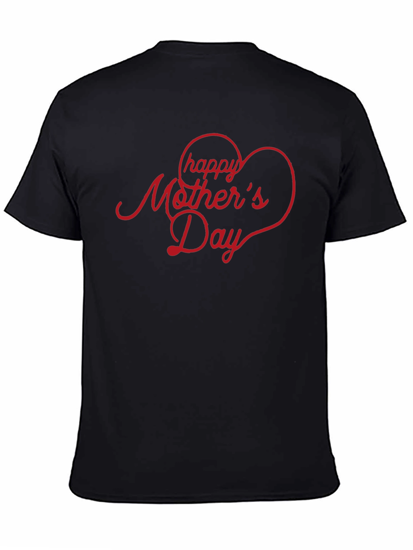 Happy Mothers Day Heart T-Shirt - Black