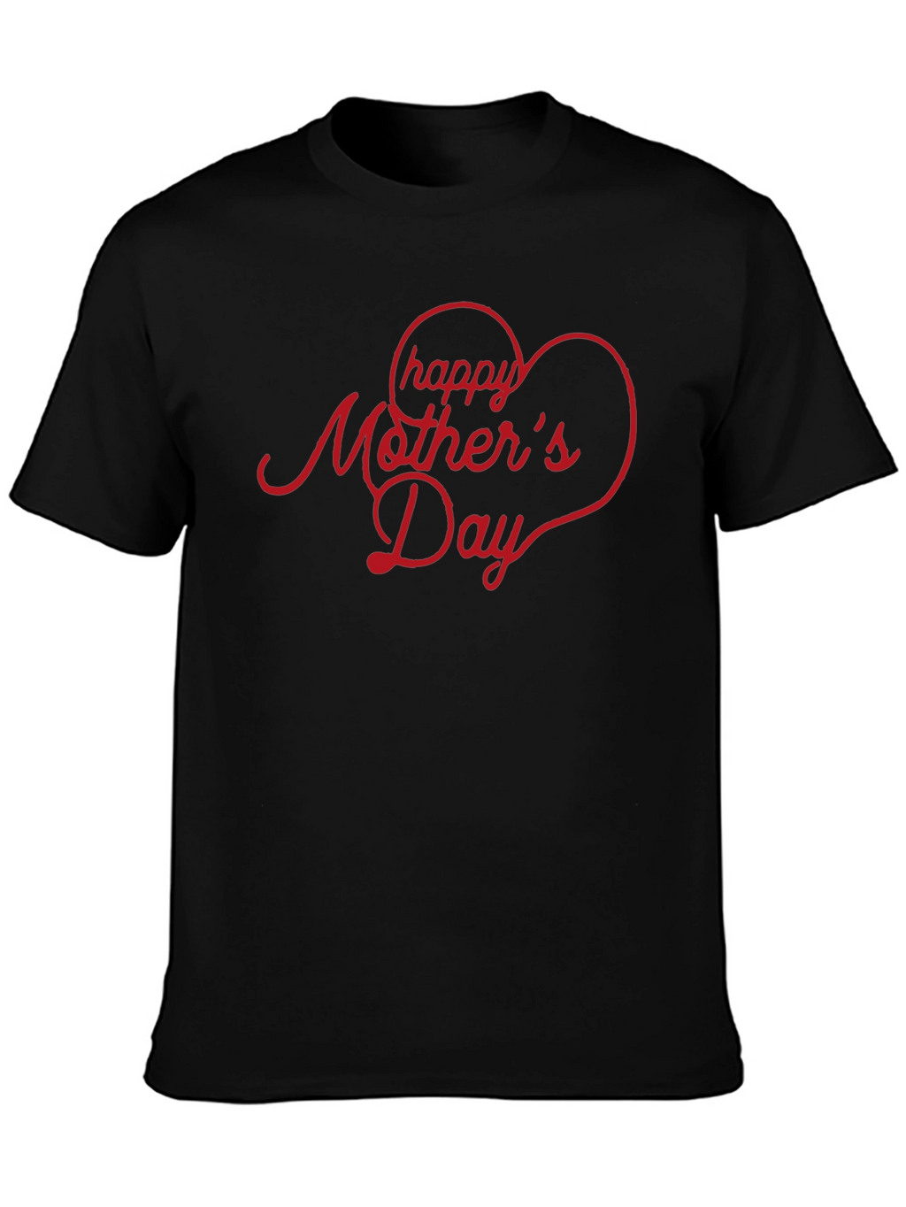 Happy Mothers Day Heart T-Shirt - Black
