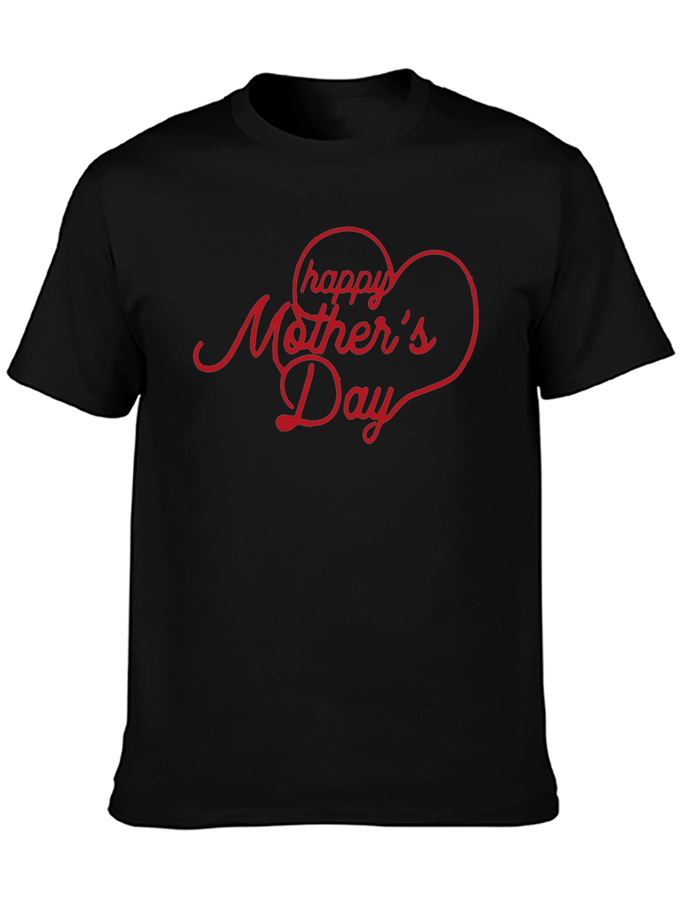 Happy Mothers Day Heart T-Shirt - Black