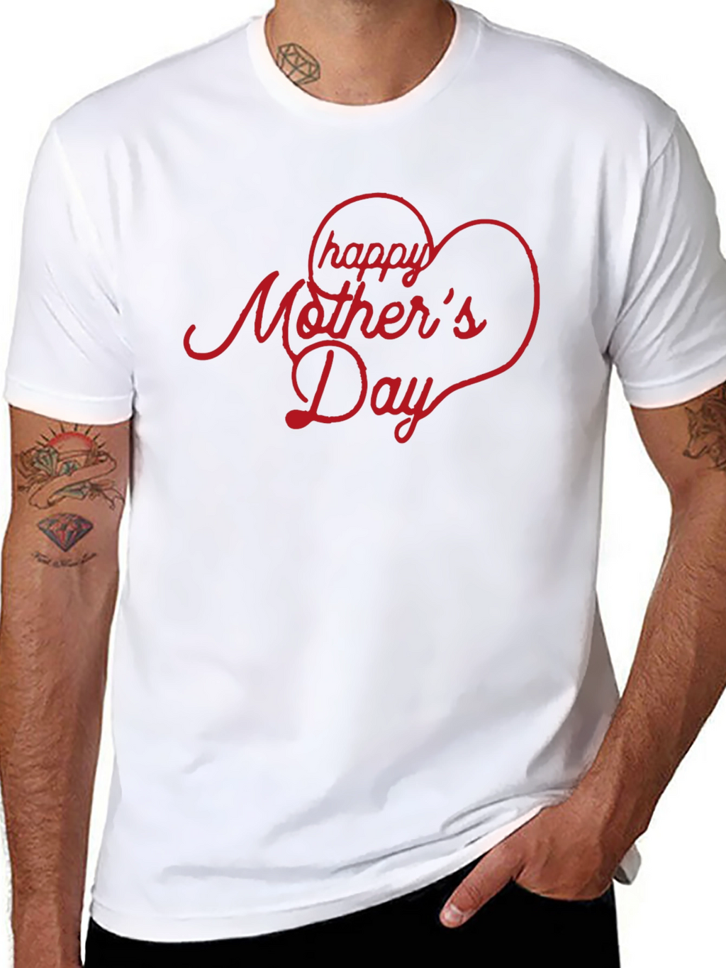 Happy Mothers Day Heart T-Shirt - Black