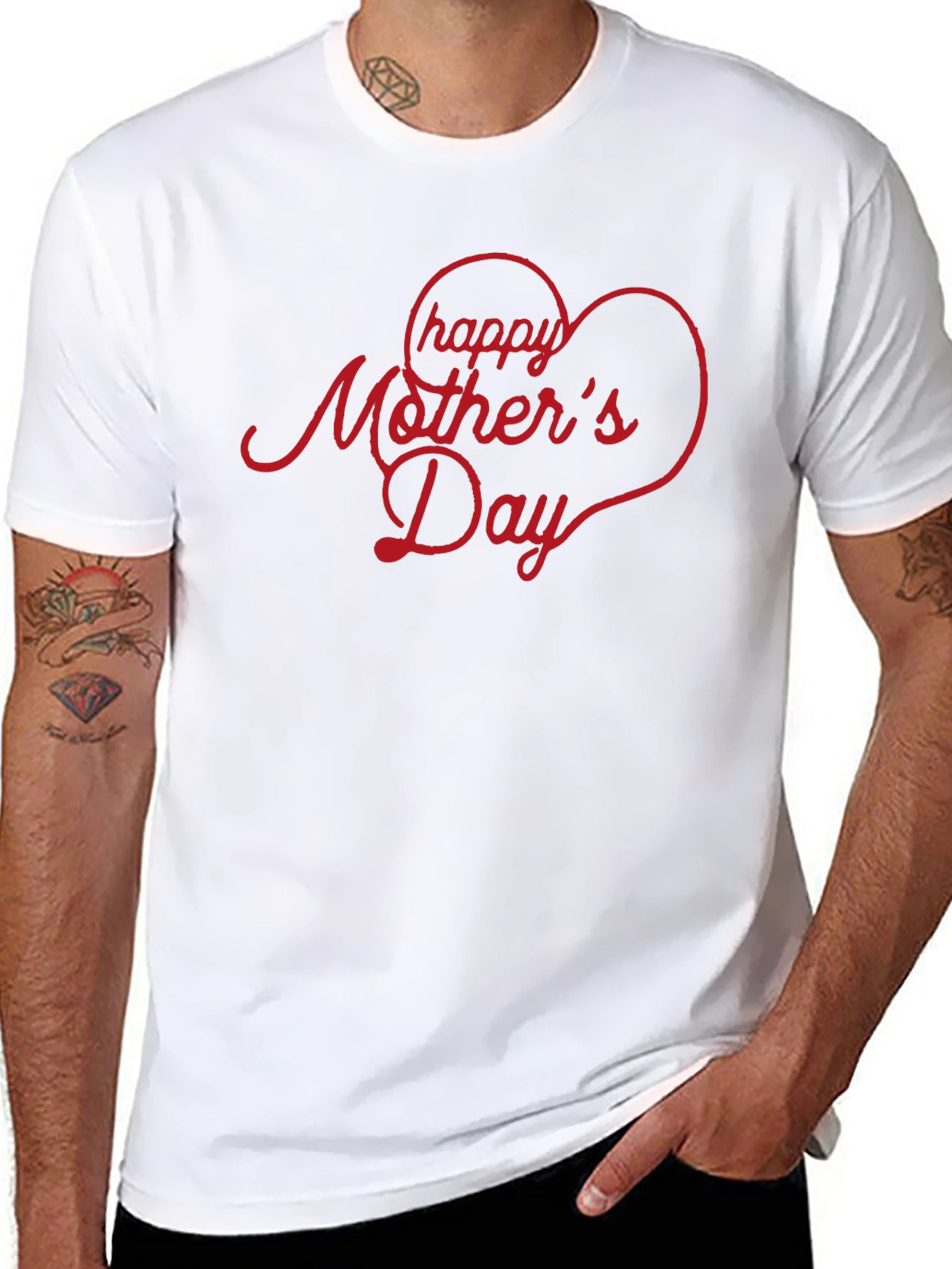 Happy Mothers Day Heart T-Shirt - Black