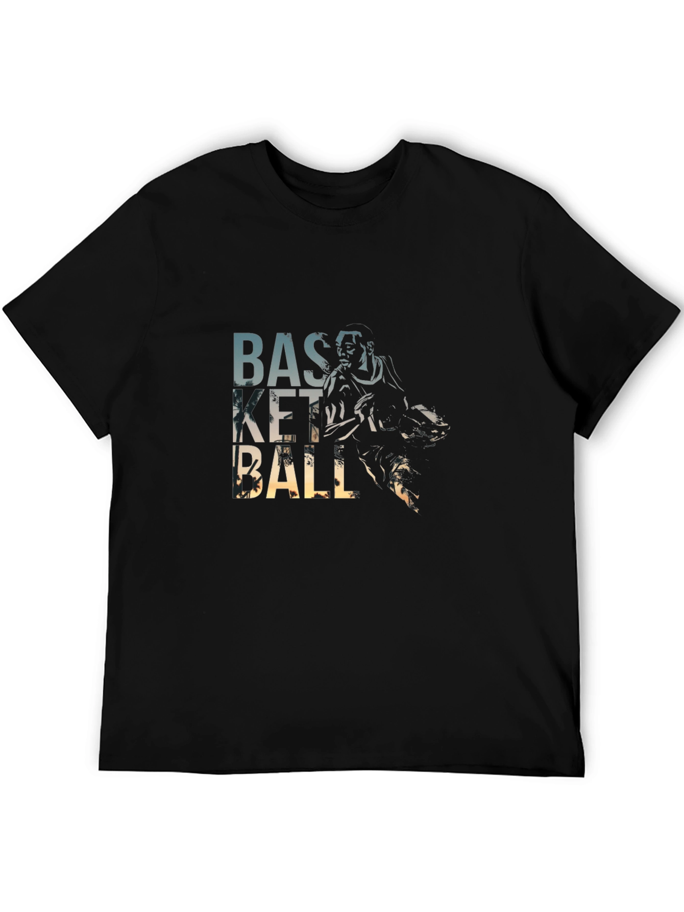 Basketball Player Graphic T-Shirt - Black