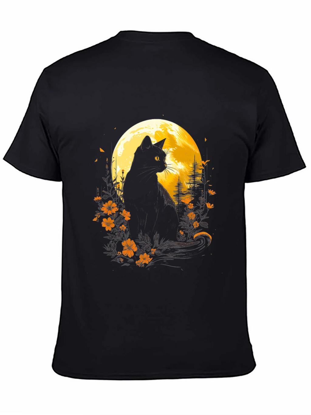 Black Cat Moon Graphic Tee