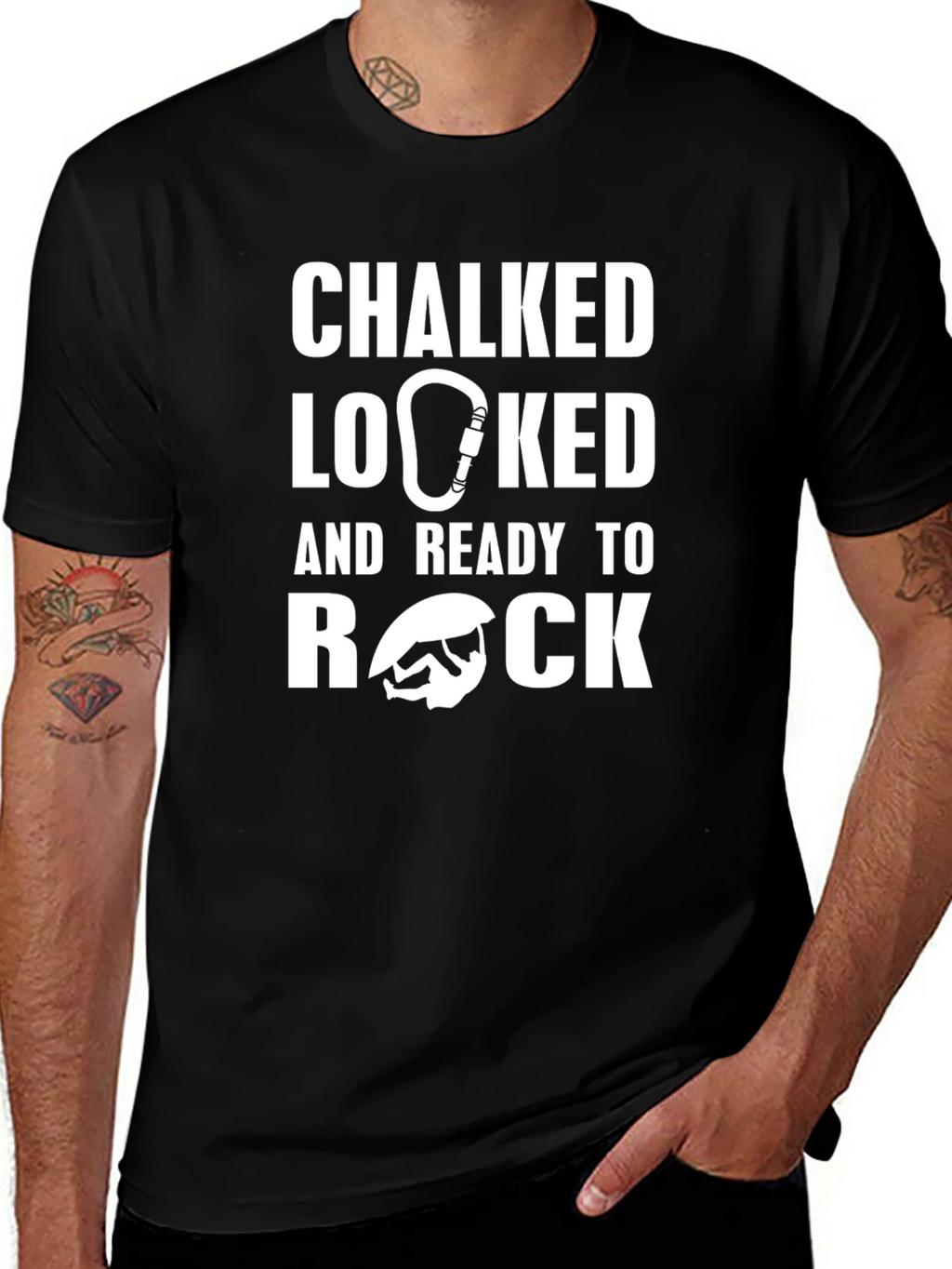 Chalked Locked and Ready to Rock Climbing T-Shirt