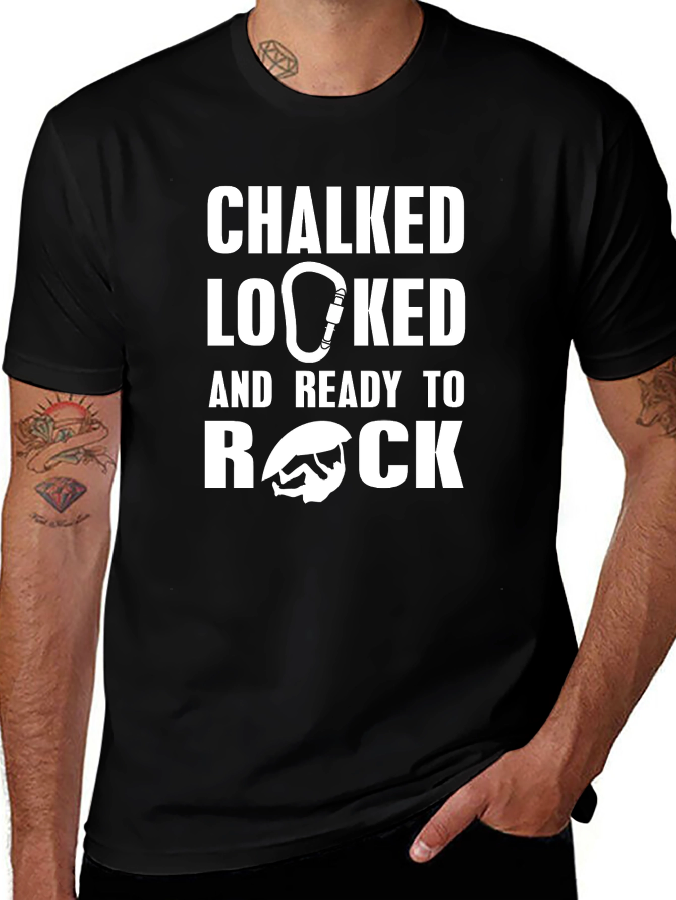 Chalked Locked and Ready to Rock Climbing T-Shirt