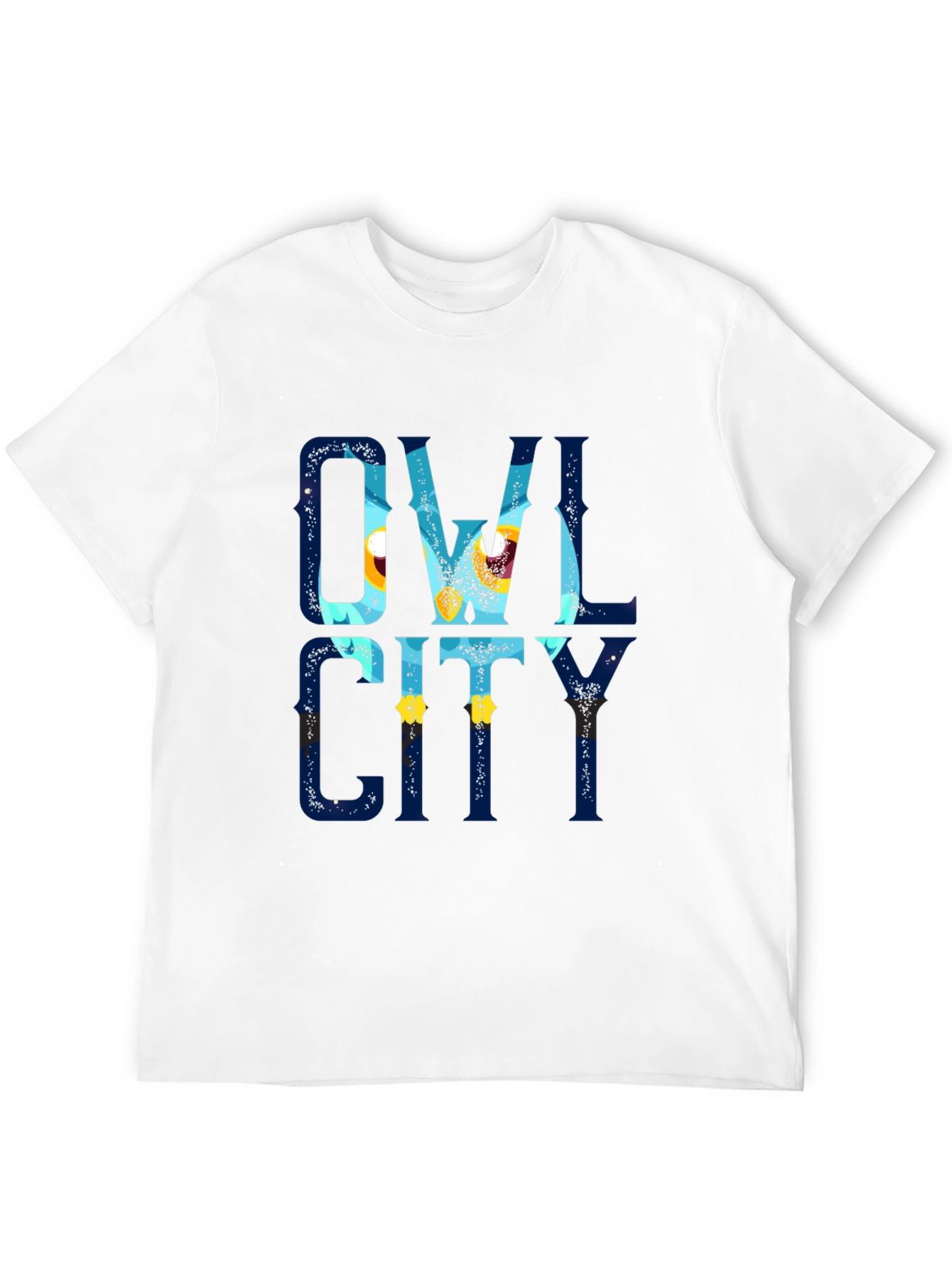 Owl City Graphic Print Black T-Shirt
