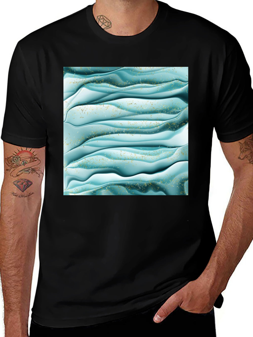 Abstract Wave Pattern T-Shirt