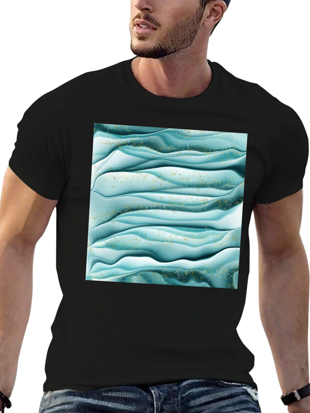 Abstract Wave Pattern T-Shirt