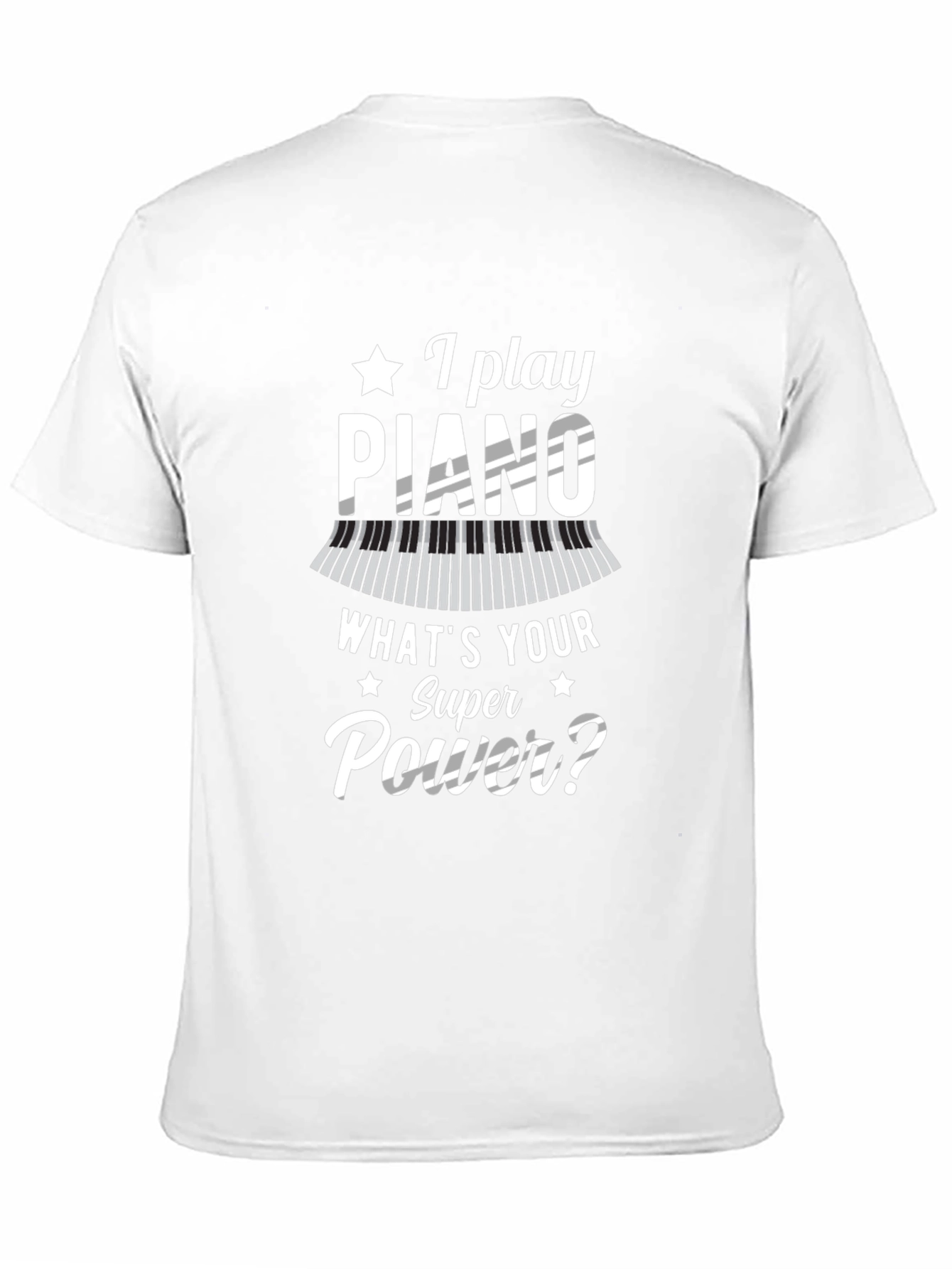 Piano Superpower Black Graphic T-Shirt