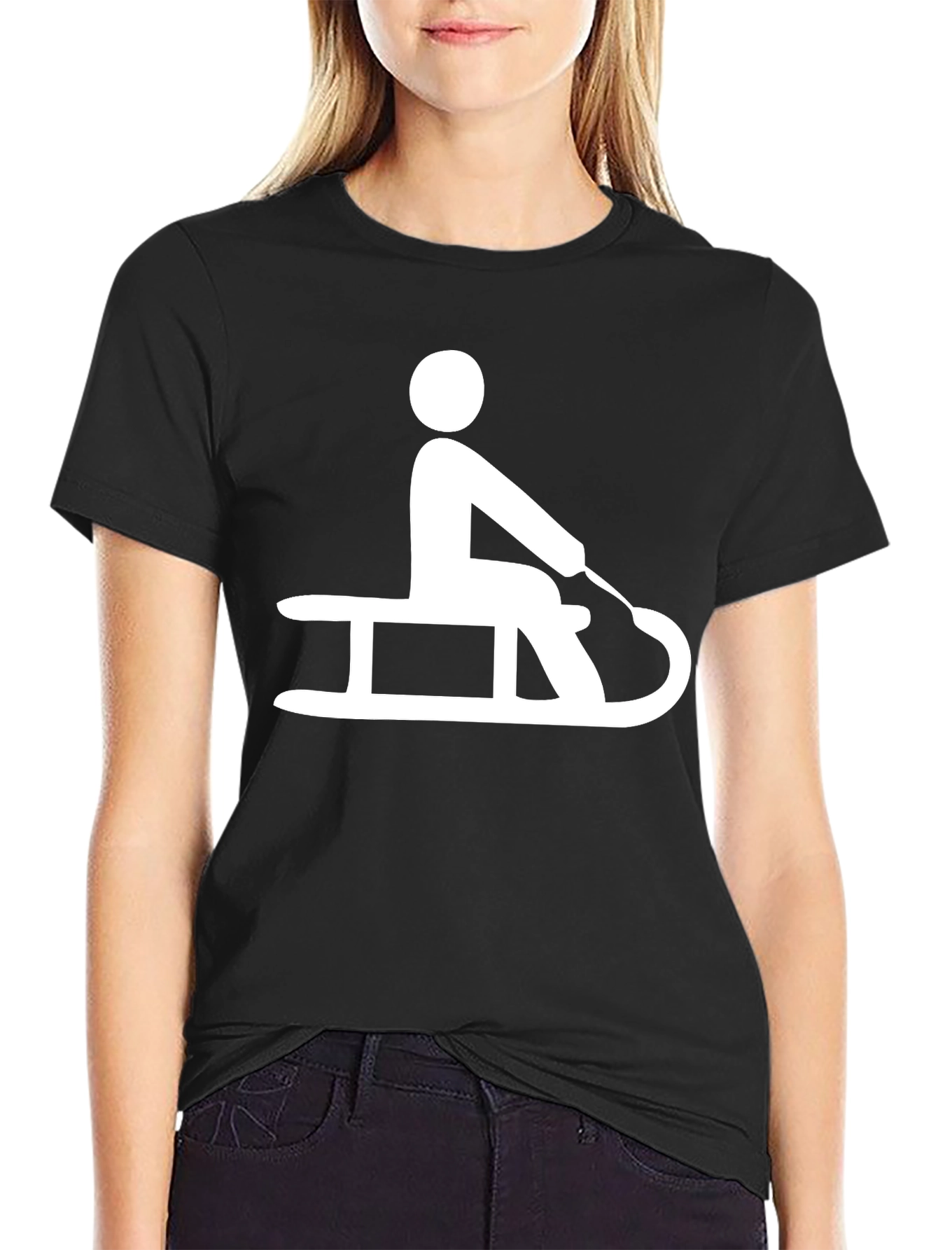 Sledding T-Shirt: Black Graphic Tee