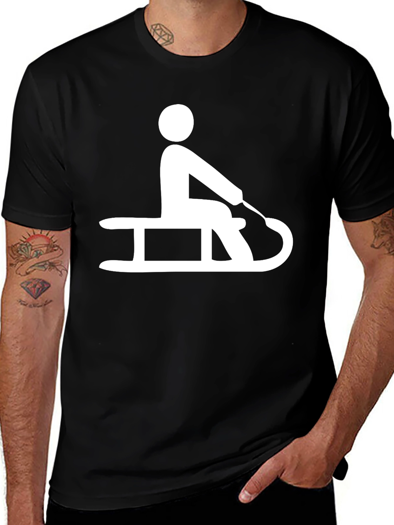 Sledding T-Shirt: Black Graphic Tee