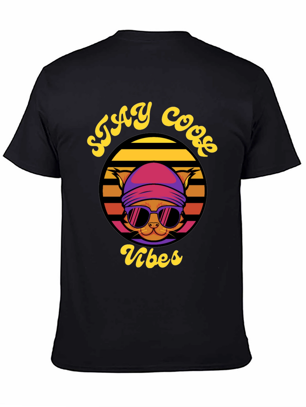 Stay Cool Vibes Cat Graphic T-Shirt