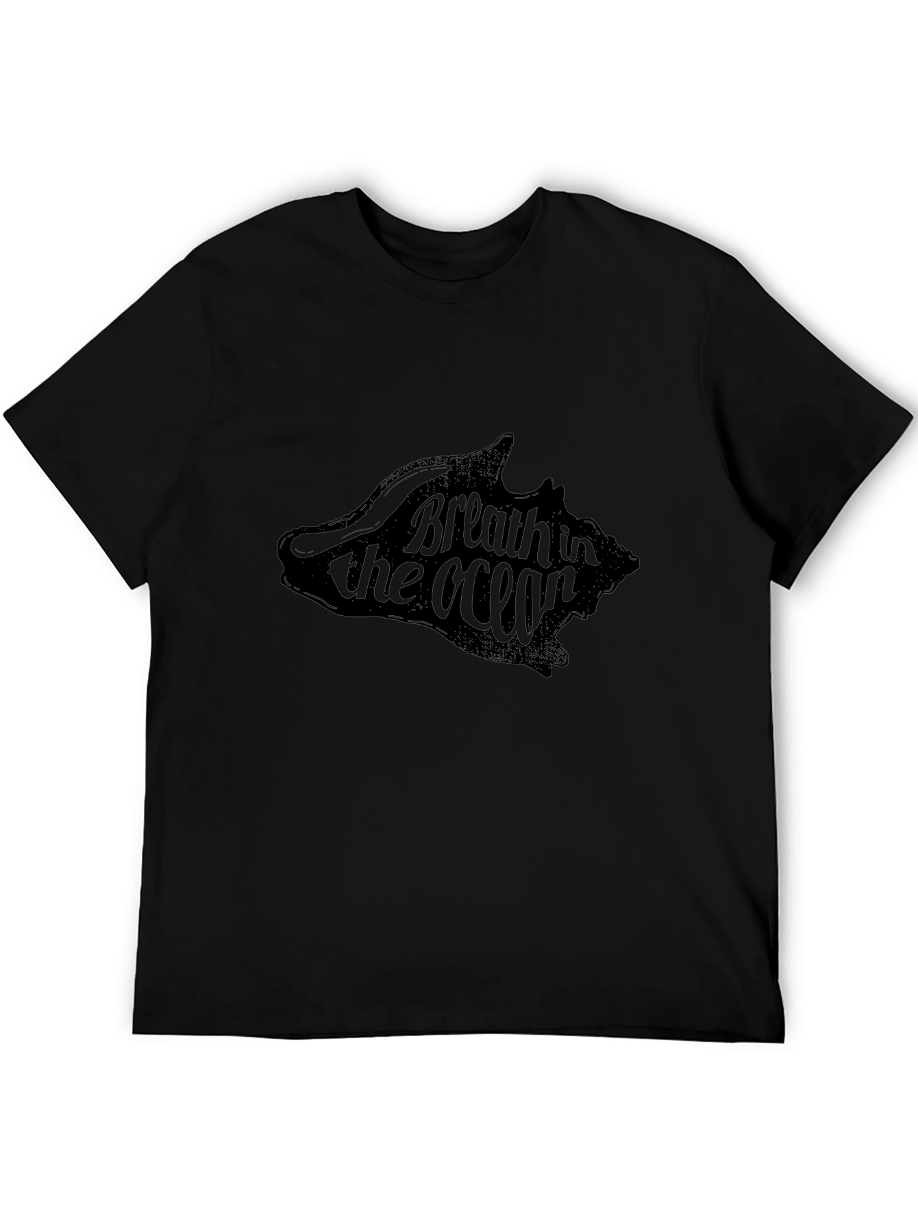 Breath in the Ocean Graphic Tee - Black