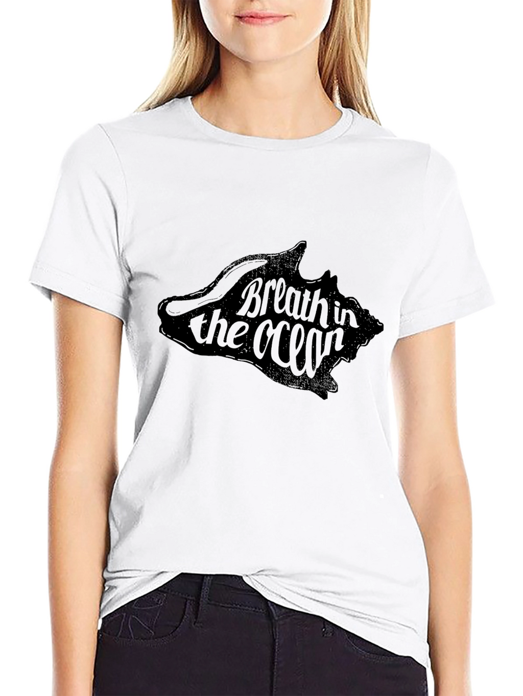 Breath in the Ocean Graphic Tee - Black