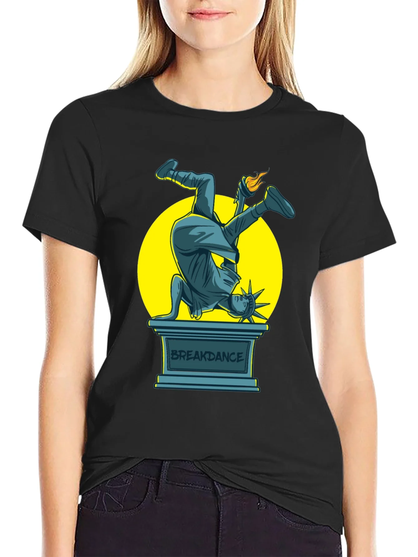 Breakdance Liberty Graphic Tee - Cool & Stylish Black T-Shirt
