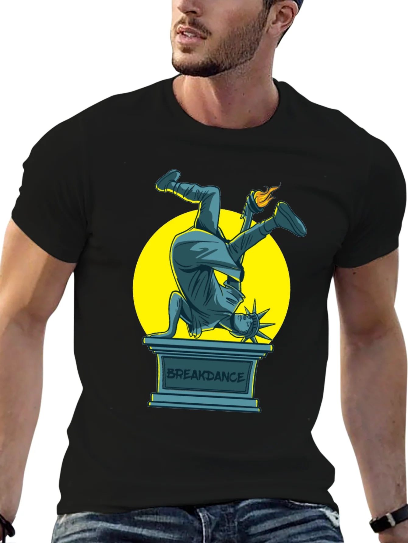 Breakdance Liberty Graphic Tee - Cool & Stylish Black T-Shirt