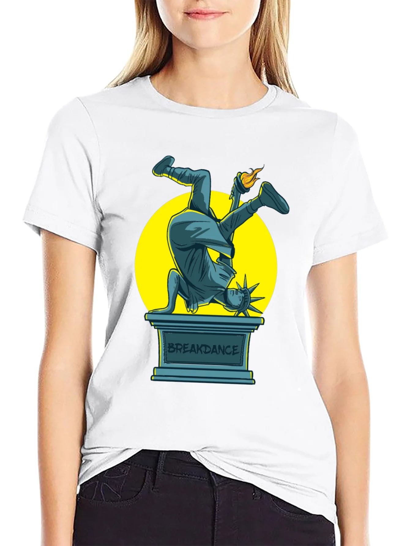 Breakdance Liberty Graphic Tee - Cool & Stylish Black T-Shirt