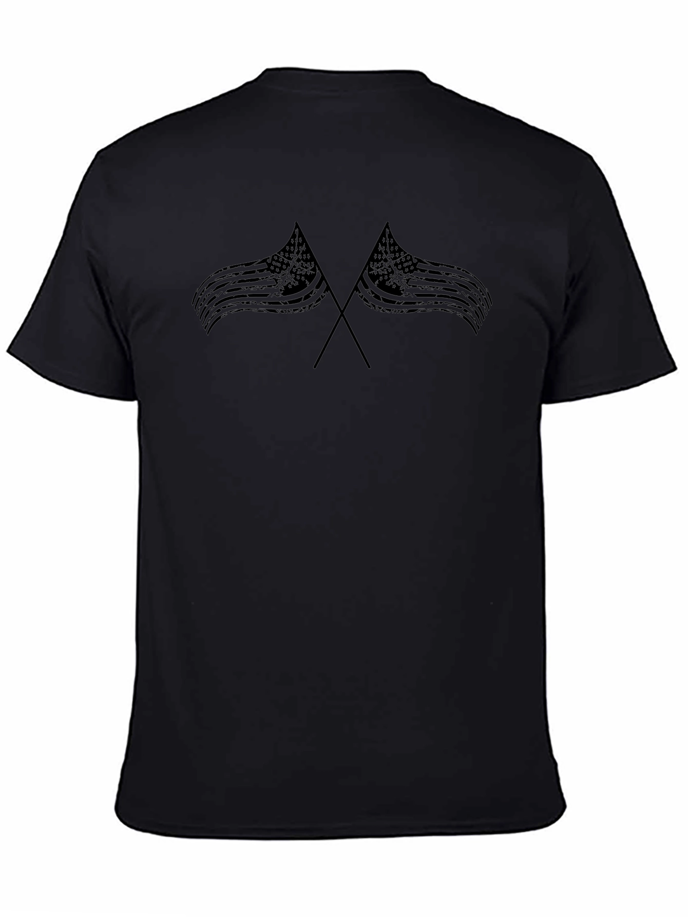Distressed American Flag Graphic Tee - Black