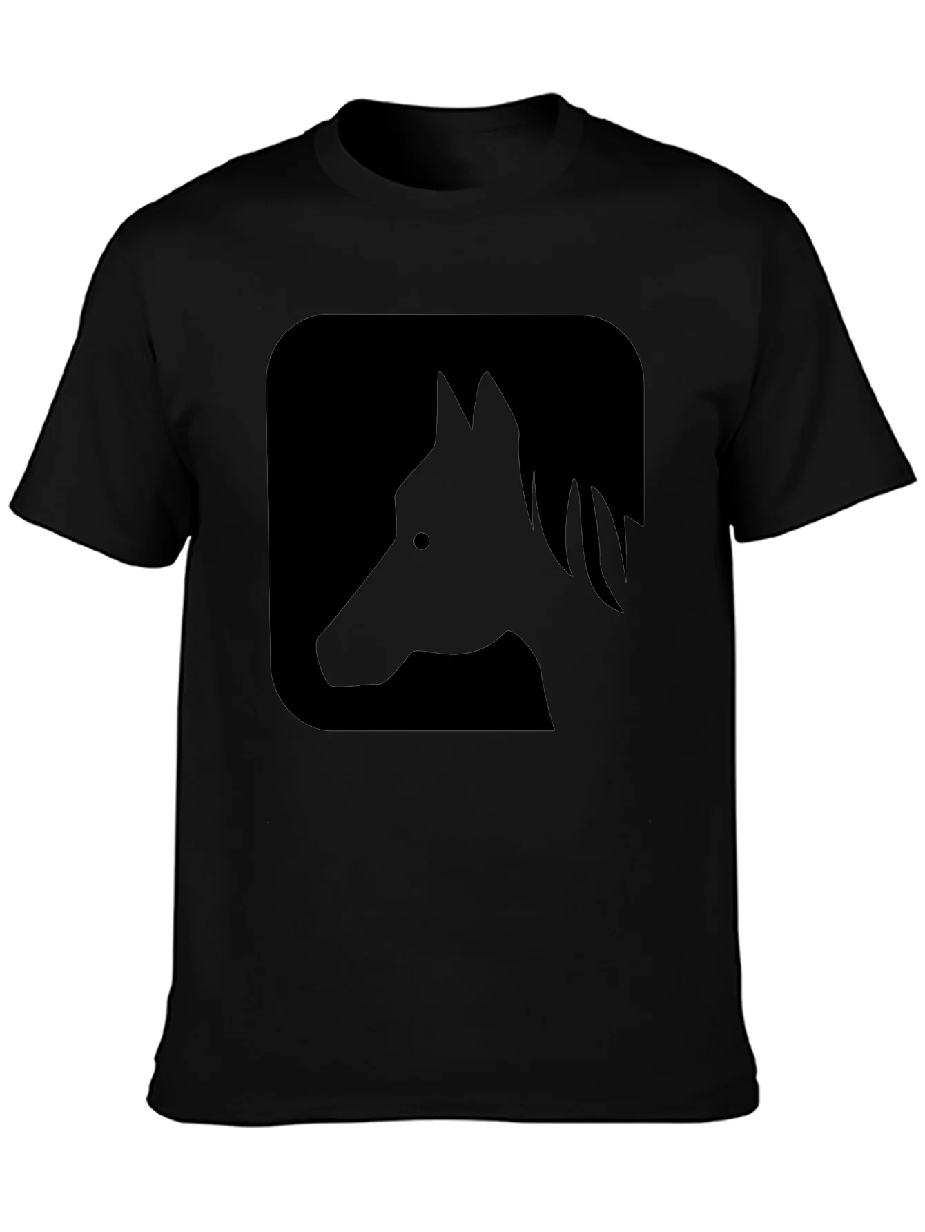 Black Horse Silhouette Graphic Tee - Casual Comfort