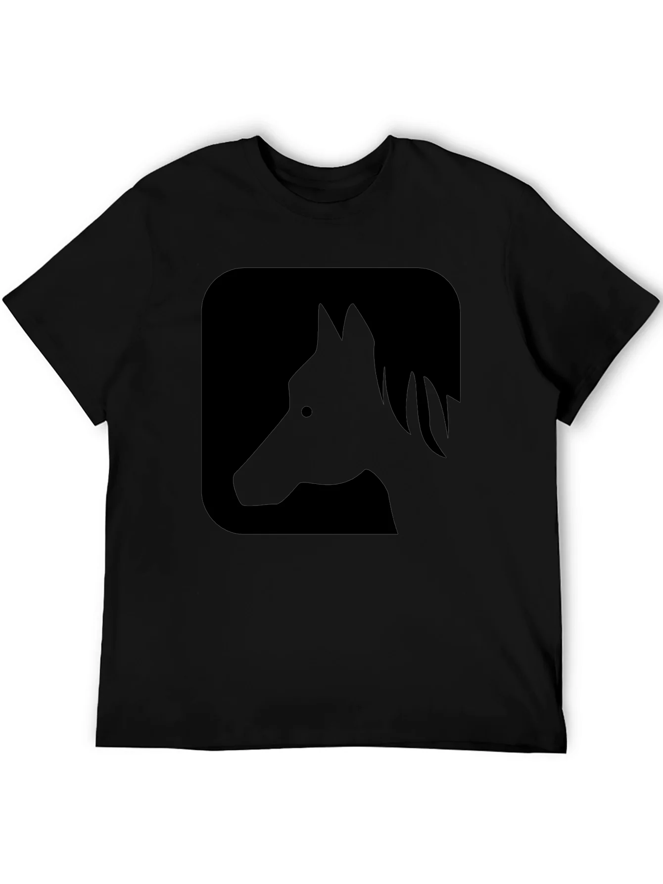 Black Horse Silhouette Graphic Tee - Casual Comfort