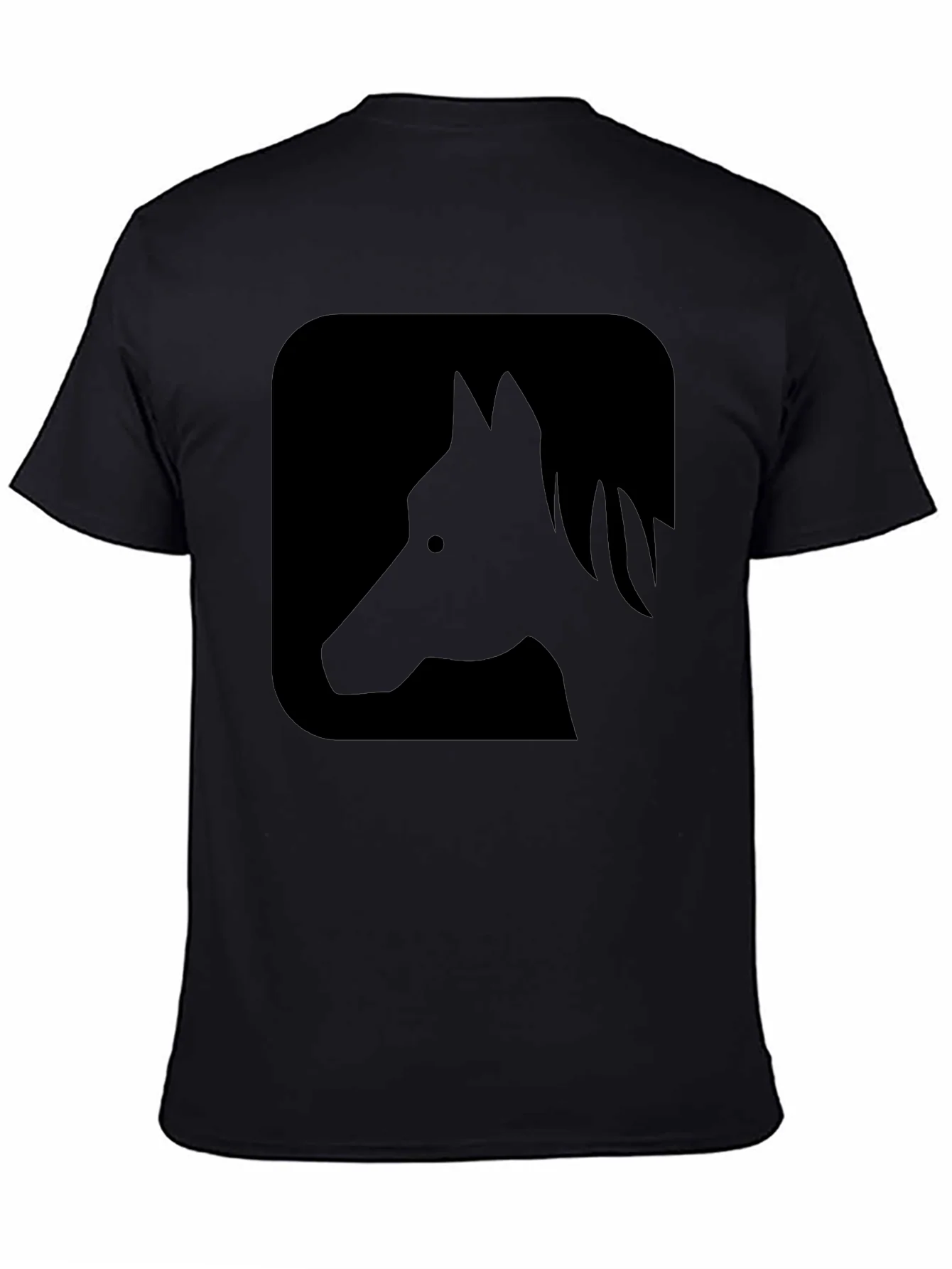 Black Horse Silhouette Graphic Tee - Casual Comfort