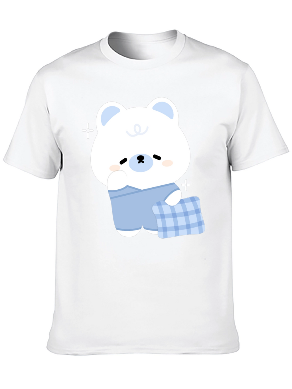 Cute Cartoon Bear Graphic Black T-Shirt