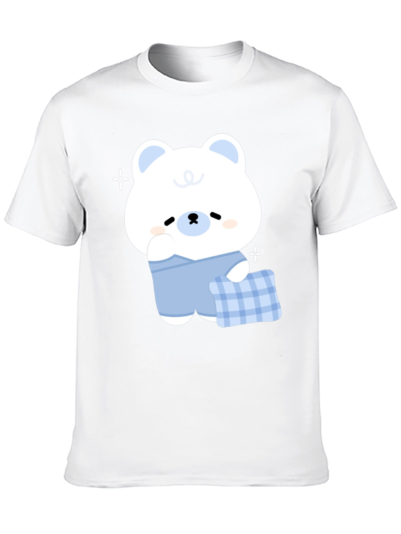Cute Cartoon Bear Graphic Black T-Shirt