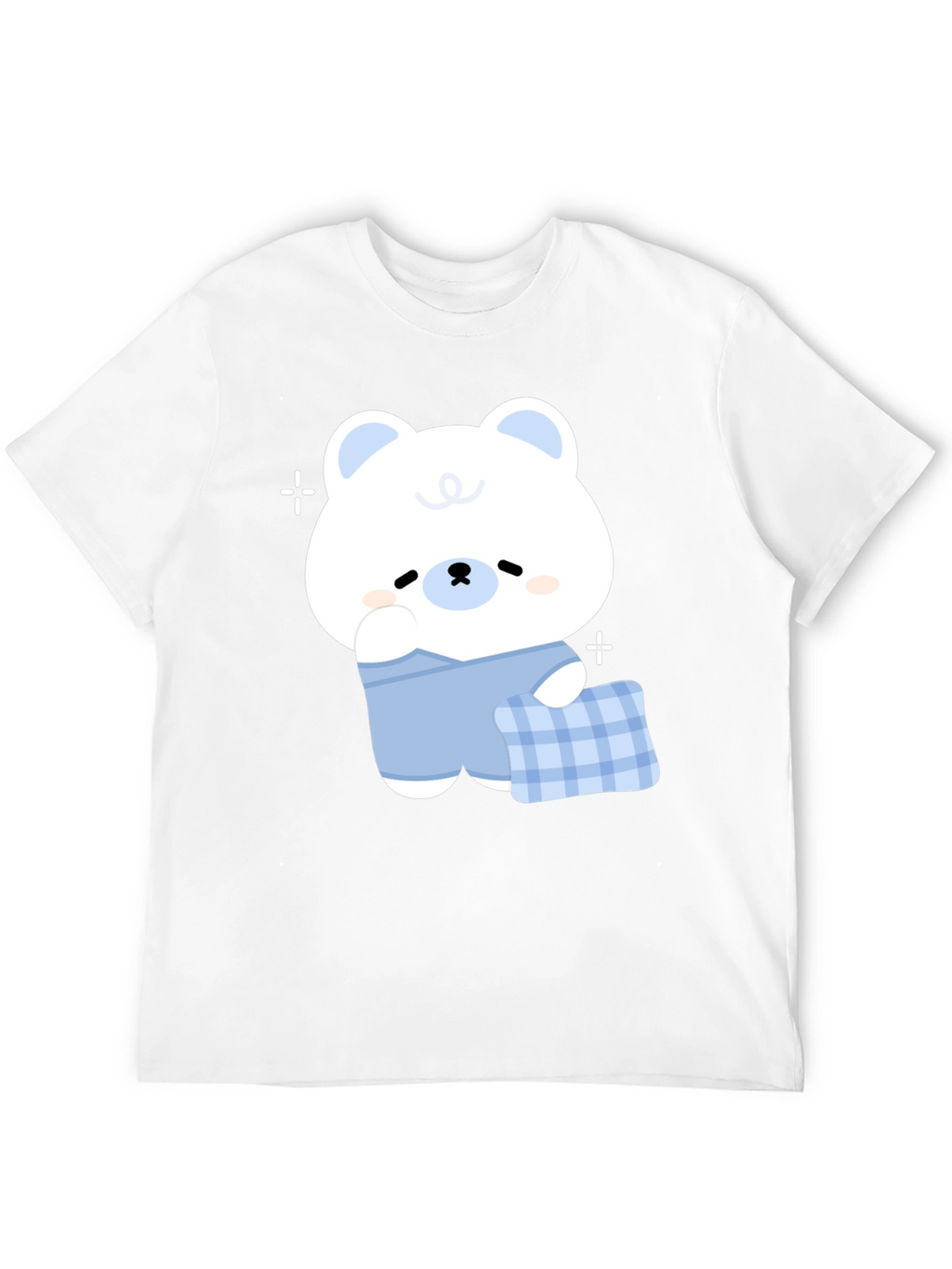 Cute Cartoon Bear Graphic Black T-Shirt