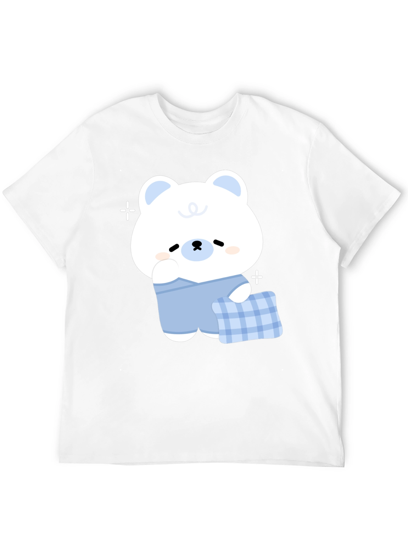 Cute Cartoon Bear Graphic Black T-Shirt