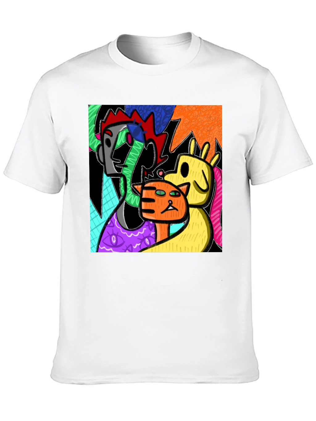 Abstract Art Graphic Print Crew Neck T-Shirt