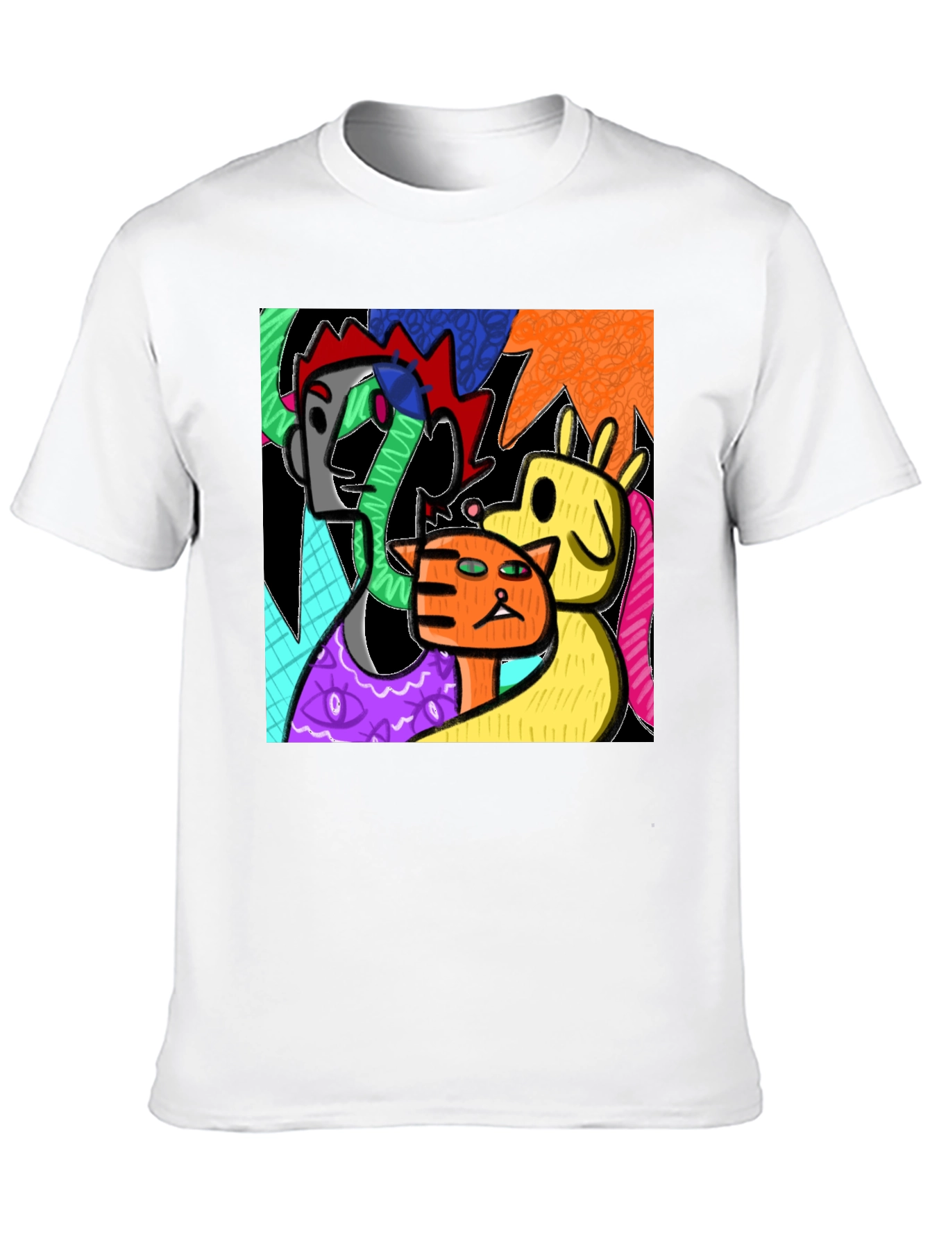 Abstract Art Graphic Print Crew Neck T-Shirt