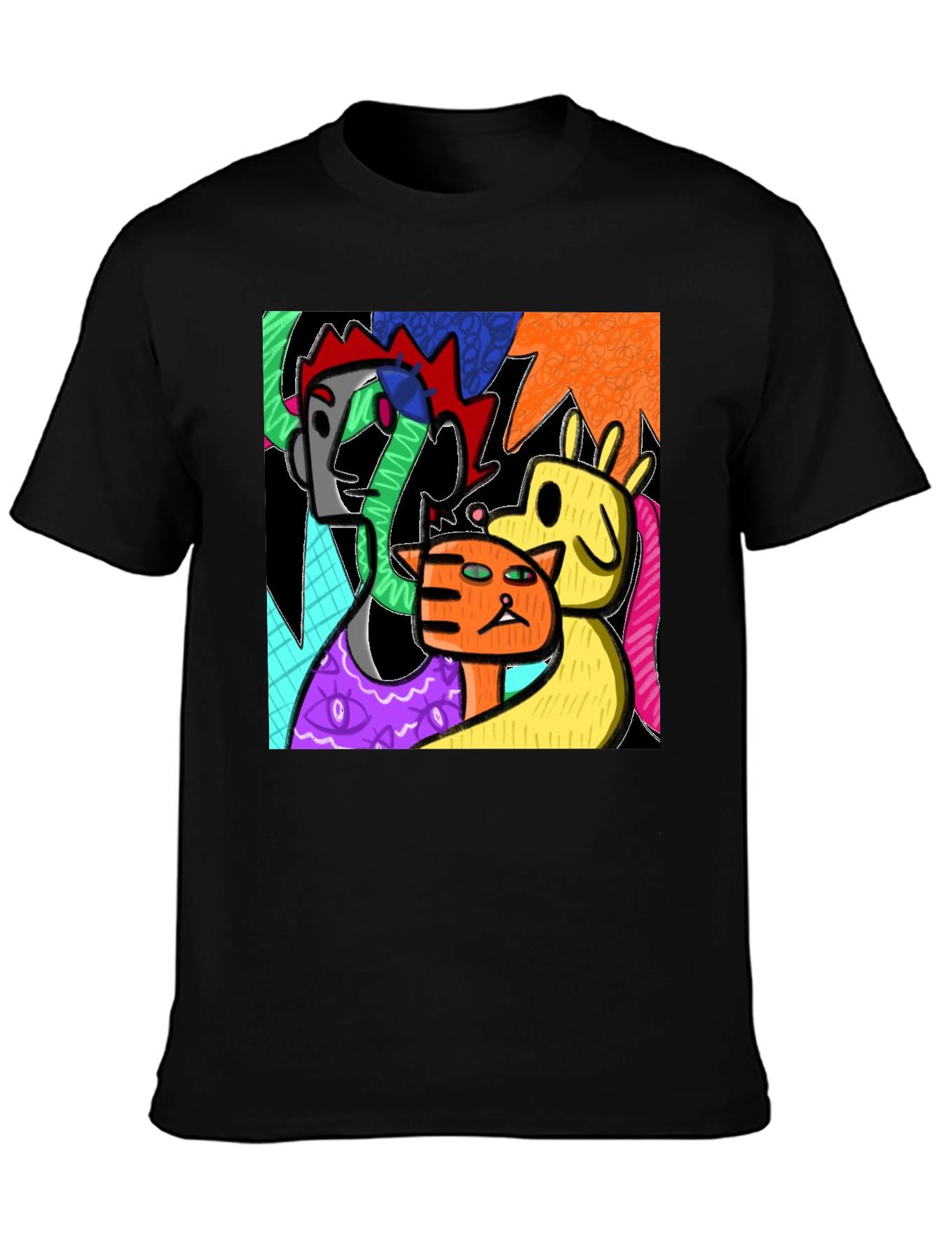 Abstract Art Graphic Print Crew Neck T-Shirt
