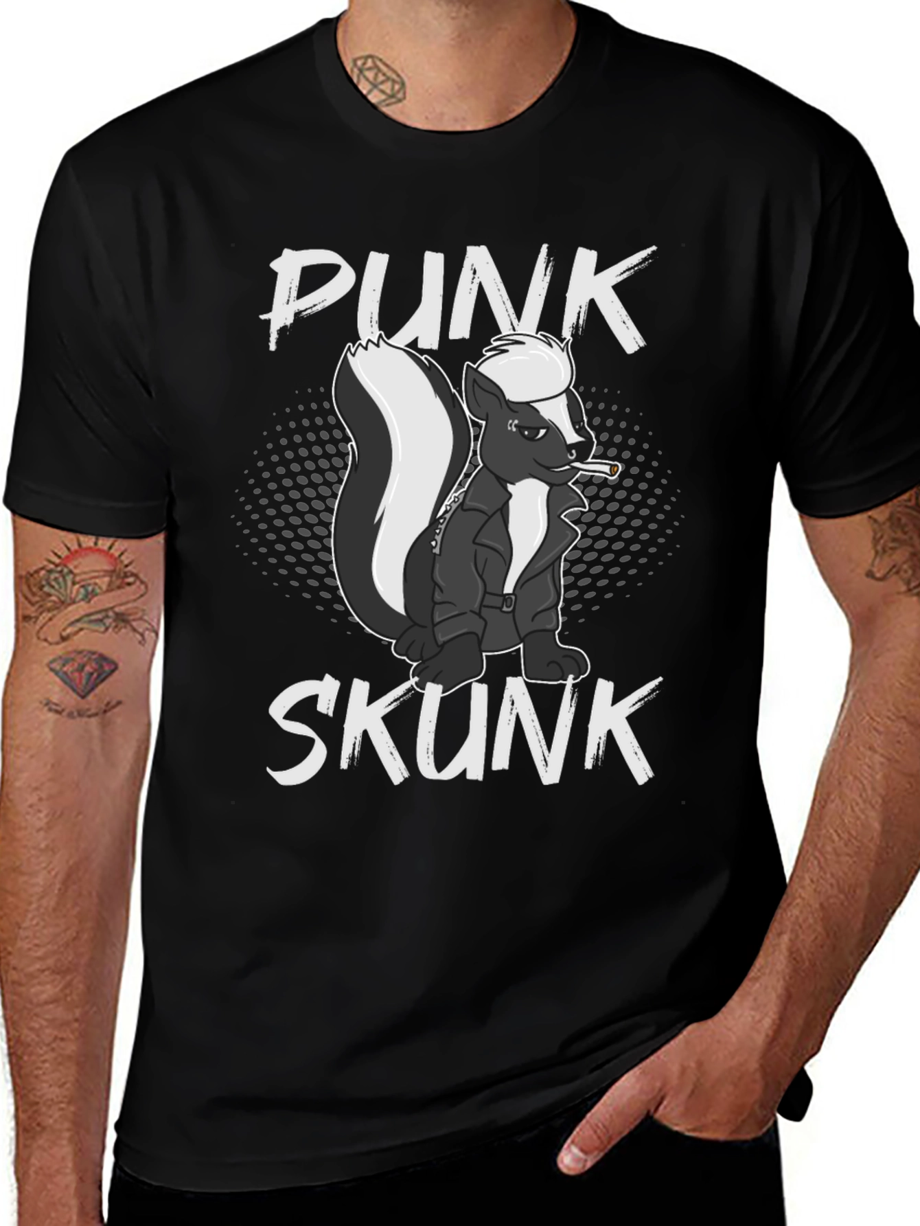 Punk Skunk Graphic Tee - Black T-Shirt