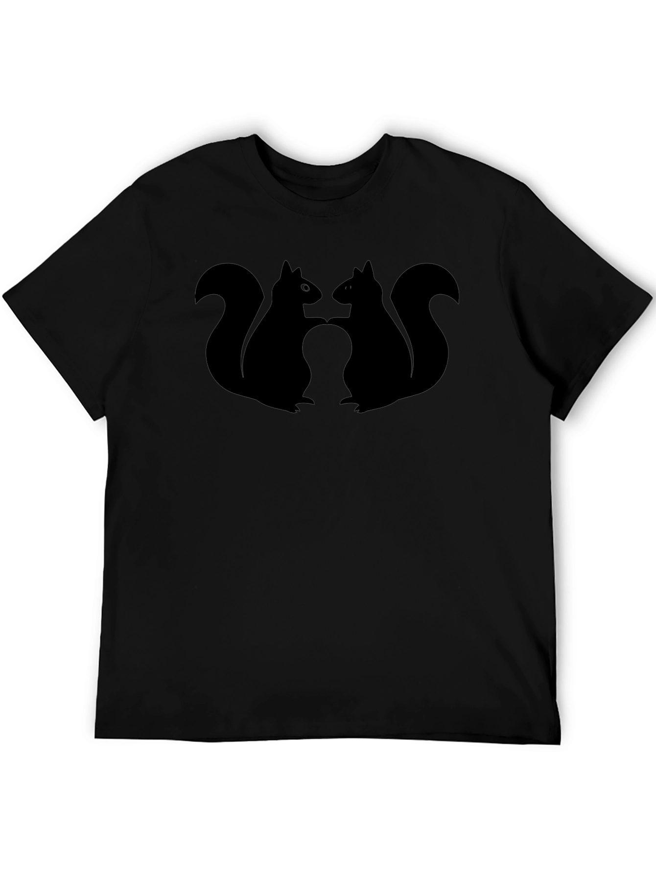 Squirrel Silhouette Graphic Tee - Black